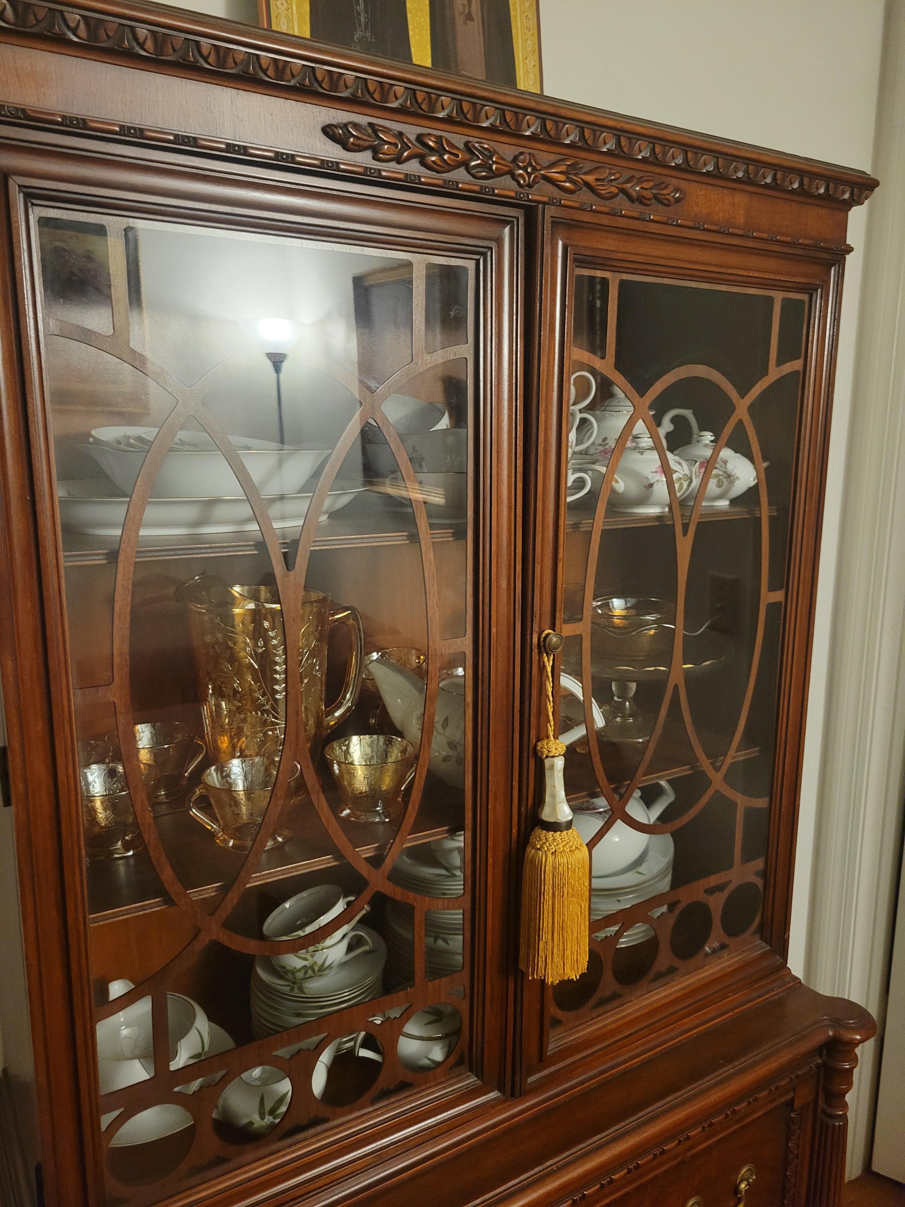 Antique Cherry Hutch with (2) Drawers 7