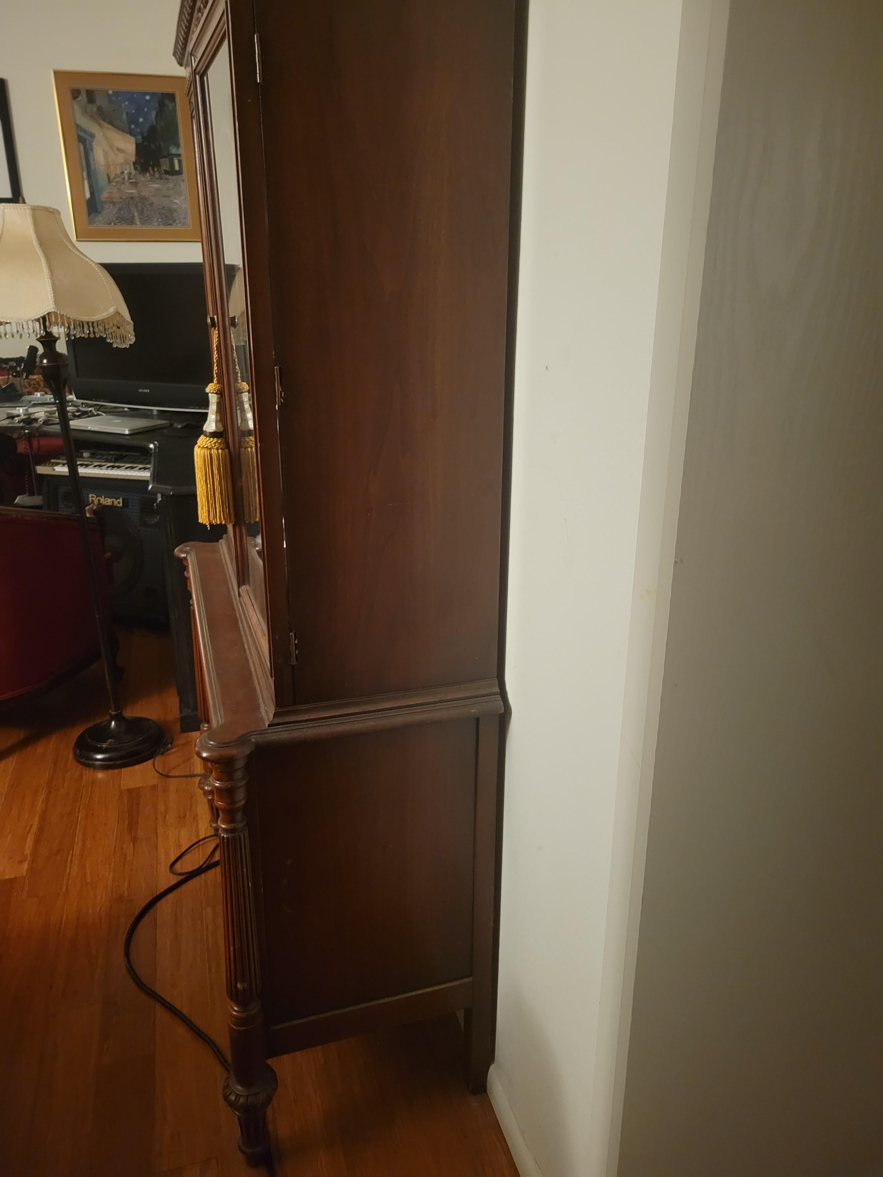 Antique Cherry Hutch with (2) Drawers 8