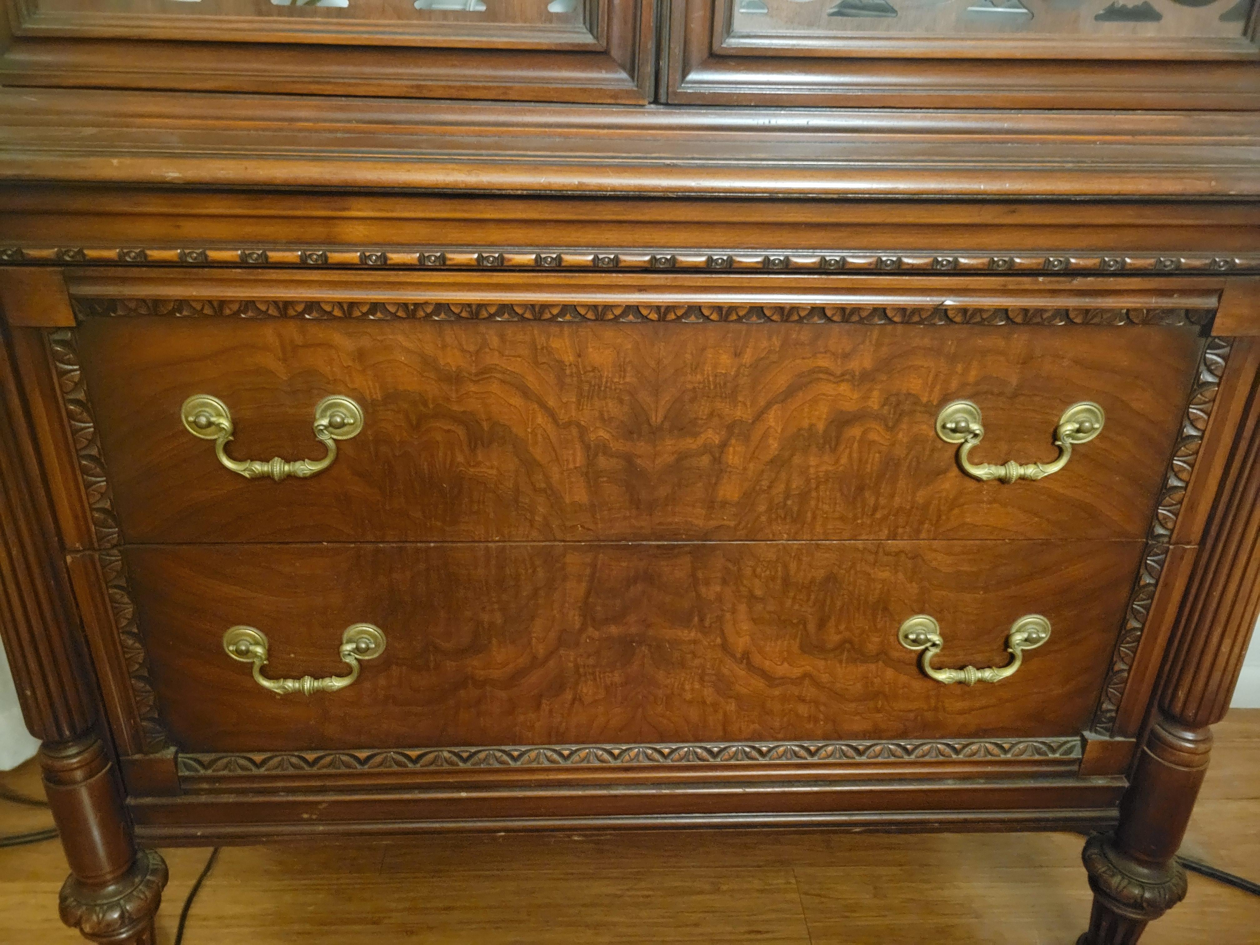 Antique Cherry Hutch with (2) Drawers 2
