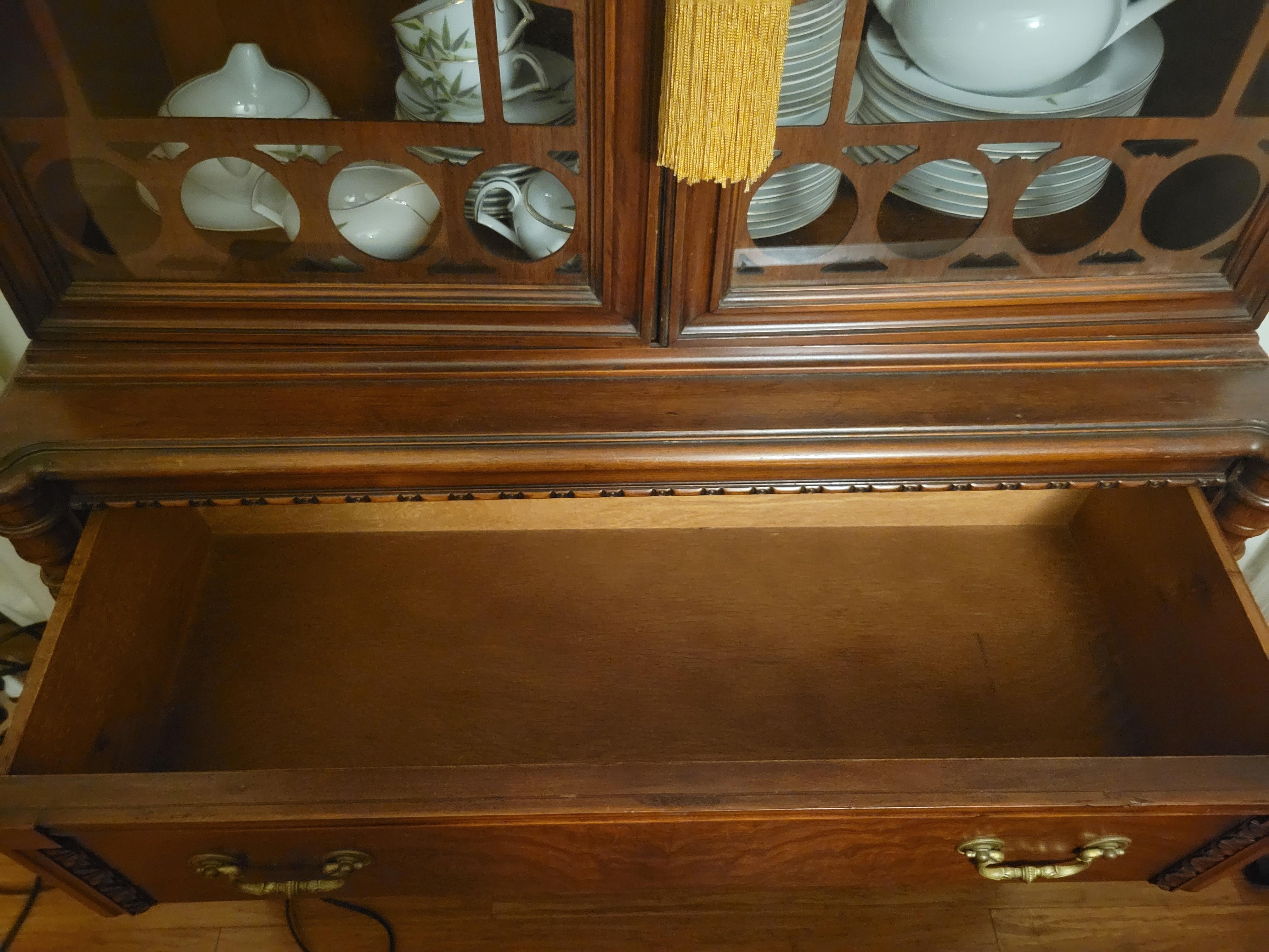 Antique Cherry Hutch with (2) Drawers 3