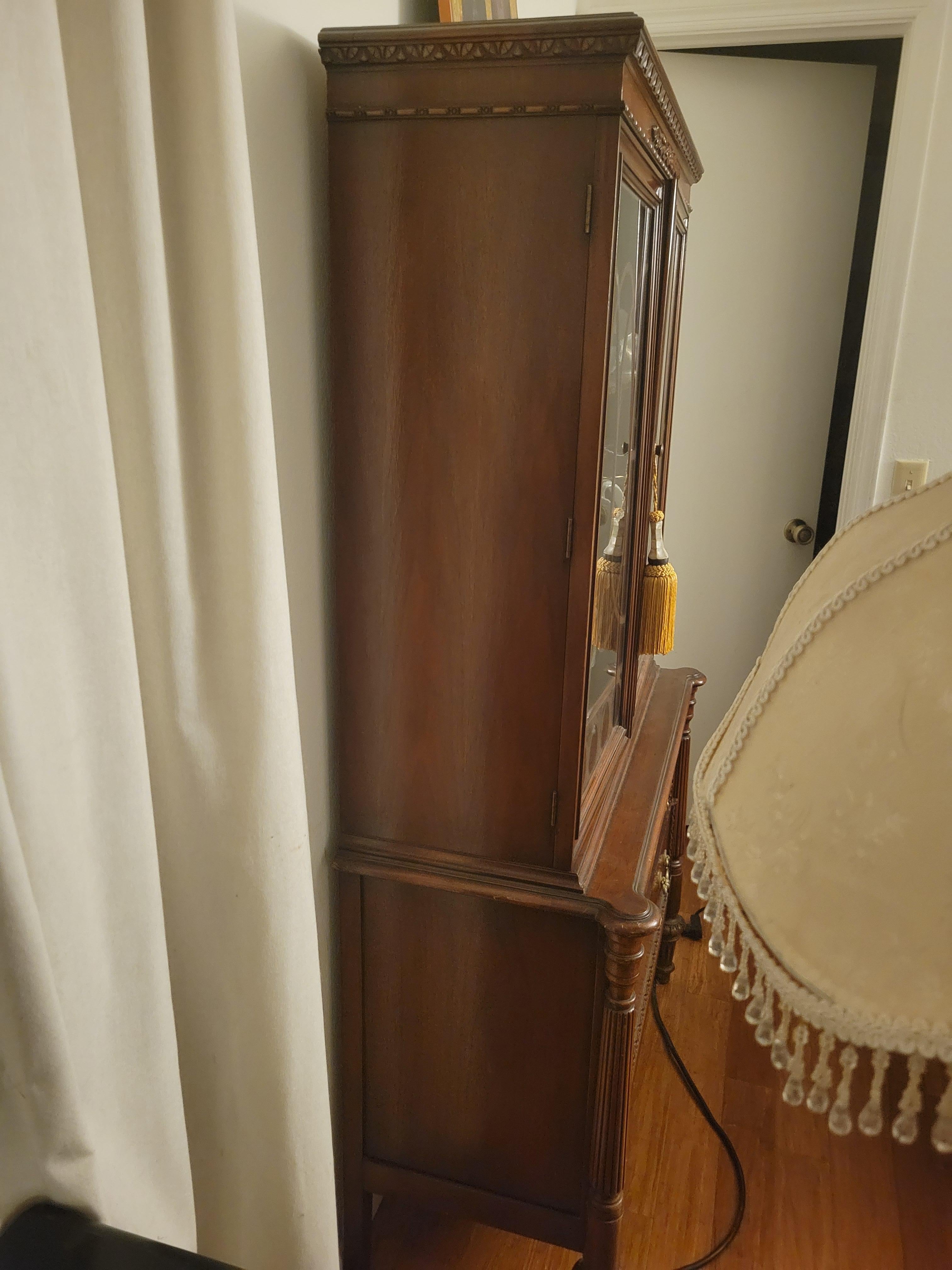 Antique Cherry Hutch with (2) Drawers 4