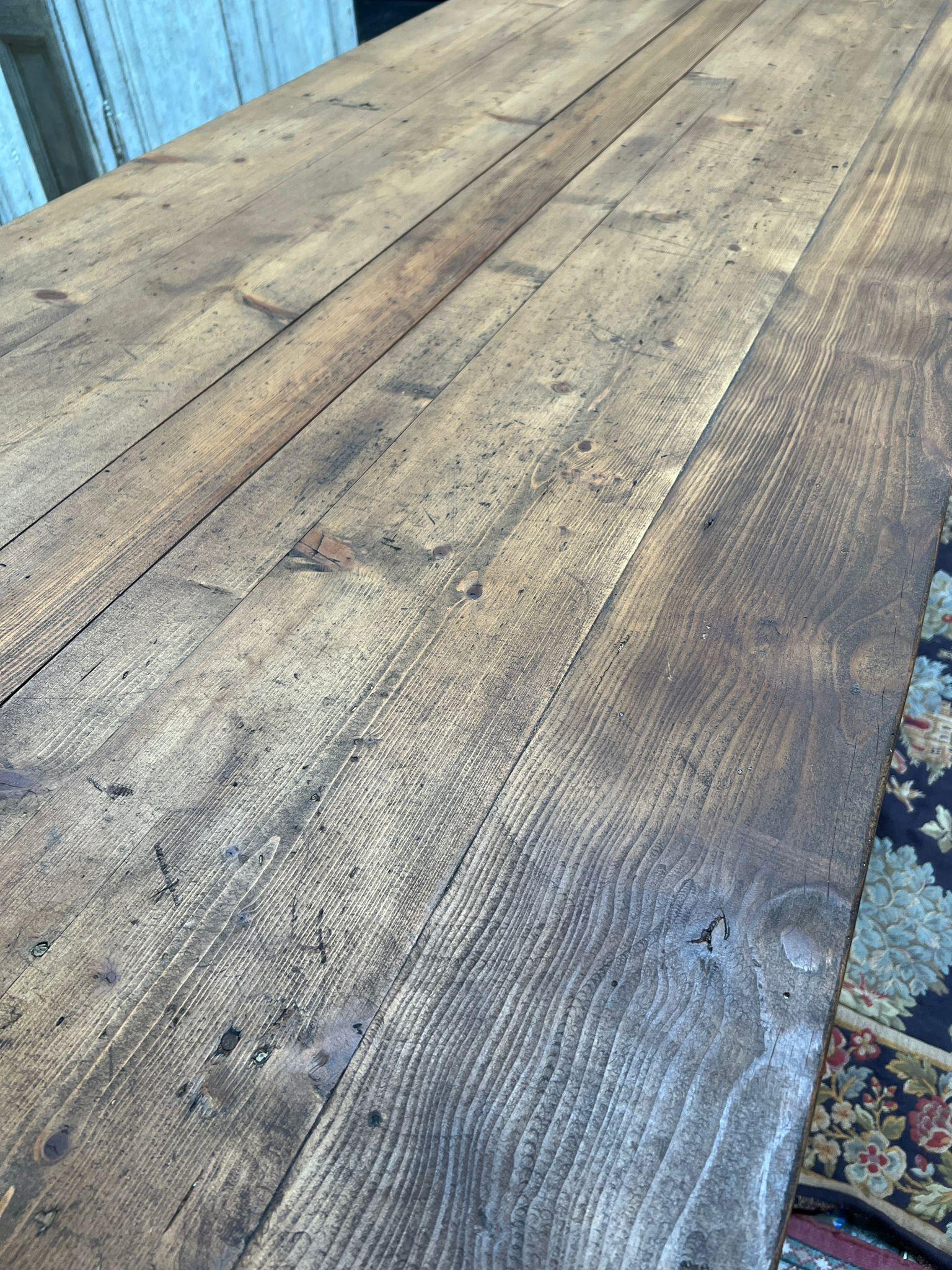 Antique Solid Wood Kitchen Island / Workbench at 1stDibs
