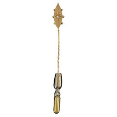 Antique Solid Yellow Gold Marquise-Shaped Stickpin
