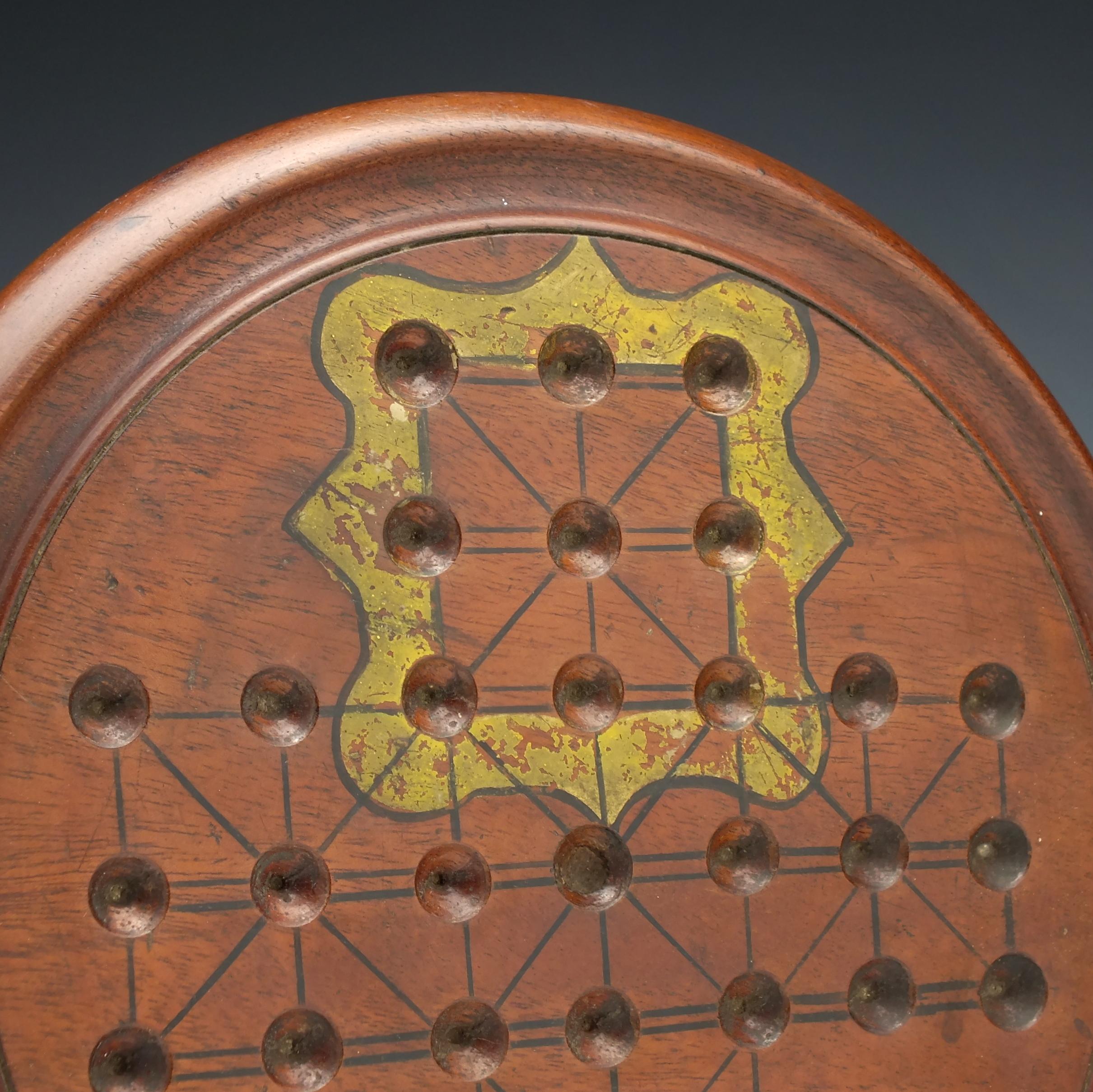 Antique Solitaire Board and 19th Century German Marbles, circa 1870 4