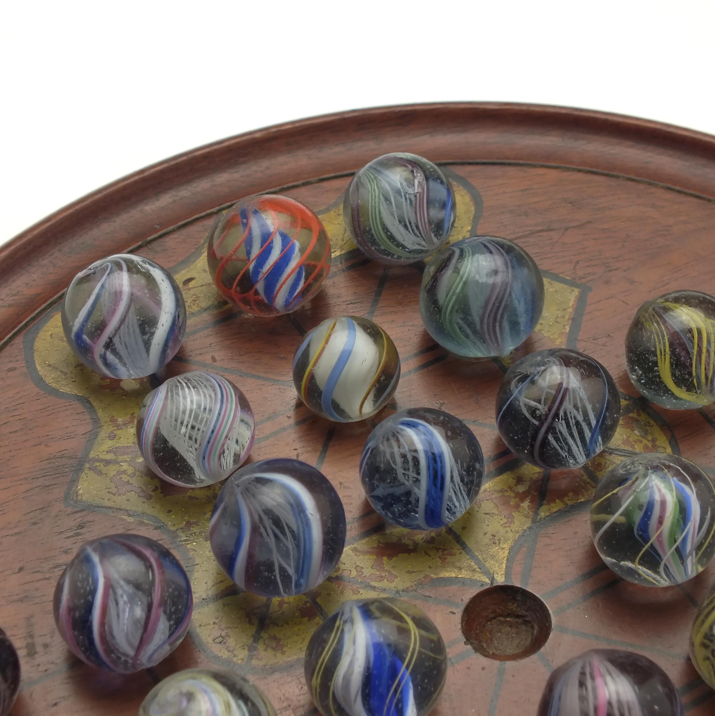 Antique Solitaire Board and 19th Century German Marbles, circa 1870 1