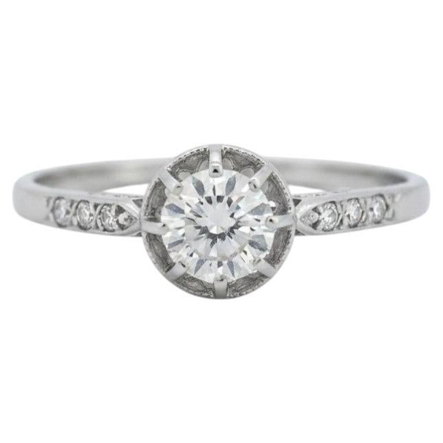 Antique Solitaire Ring, Platinum, 0.25ct Old-Cut Diamond  Circa 1920