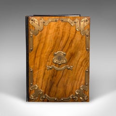 Antique Sommelier's Wine List Folio, French, Walnut, Document Sleeve, Victorian