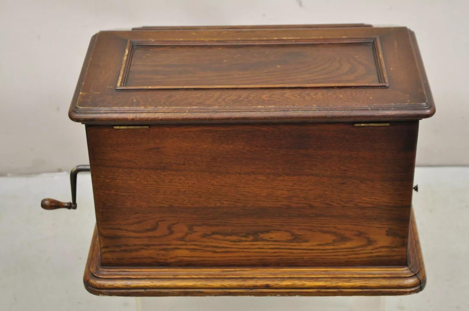 Antiker viktorianischer Sonora- Phonograph-Plattenspieler aus gebürsteter Eiche, Sonora im Angebot 3