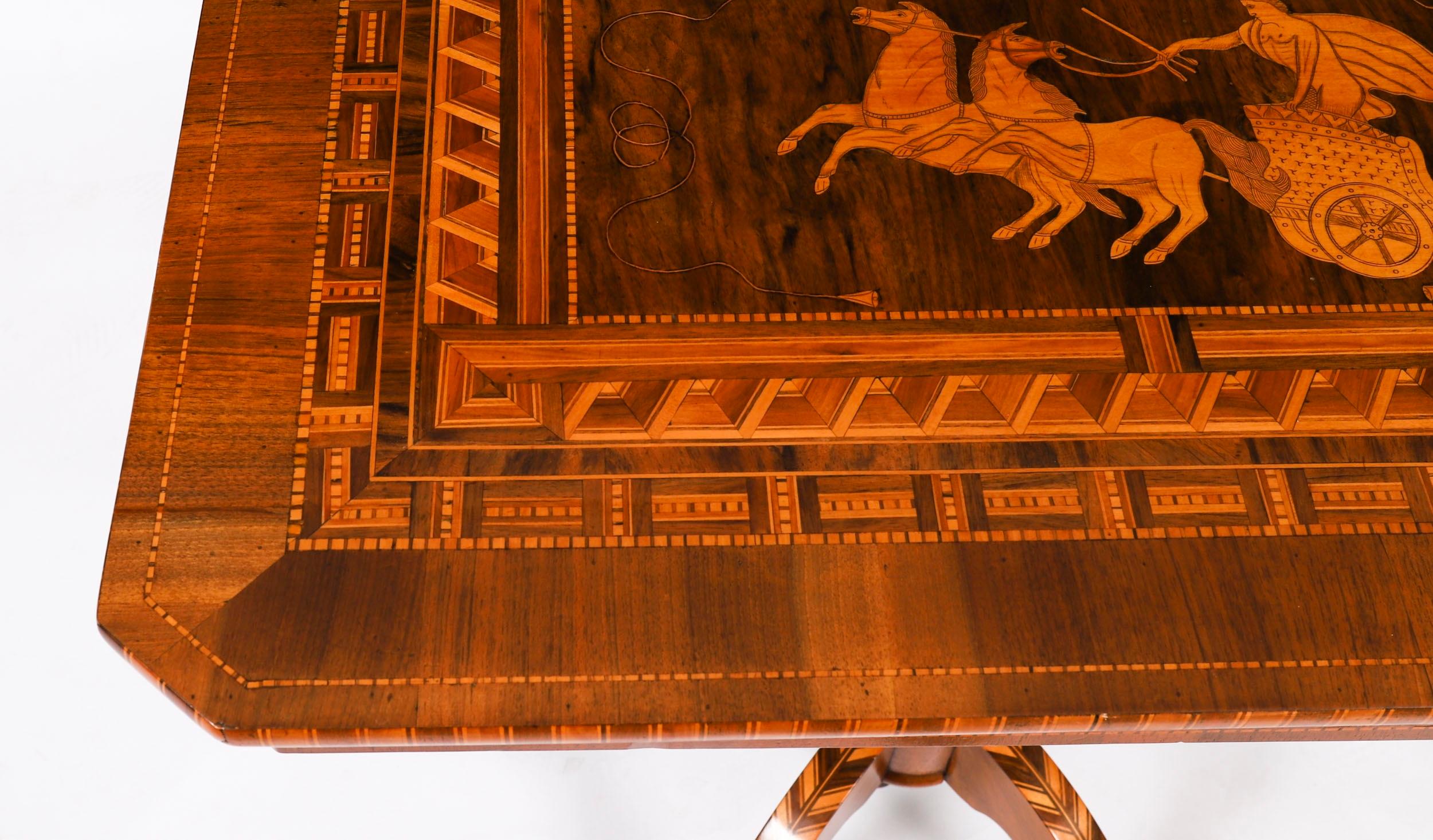 Ancienne table d'appoint en marqueterie et parqueterie italienne de Sorrento 19ème siècle en vente 2