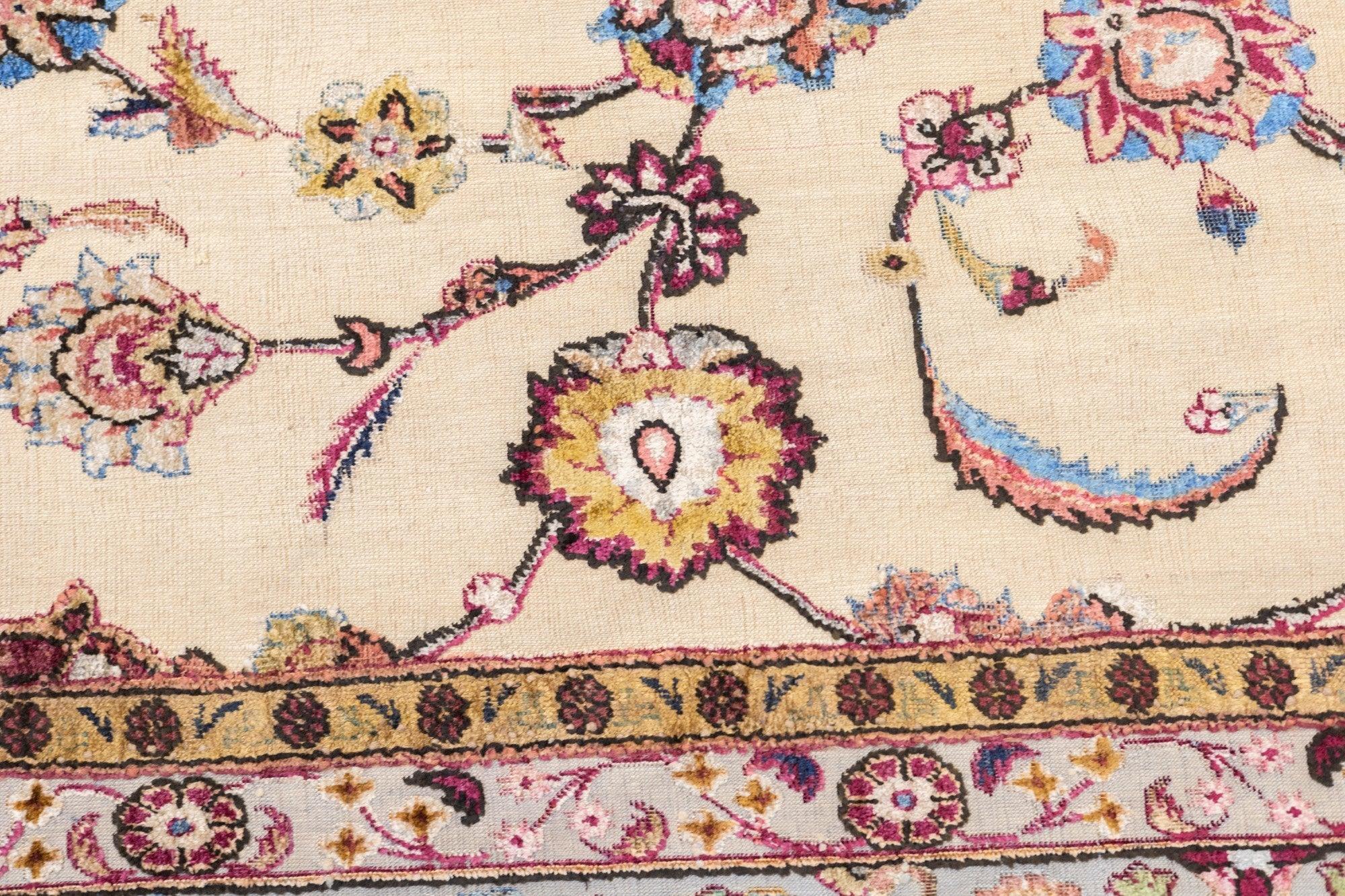 Persian Antique Souf Kashan Rug 8' x 11'8'' For Sale