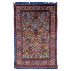 Antique Souf Keshan Silk Rug