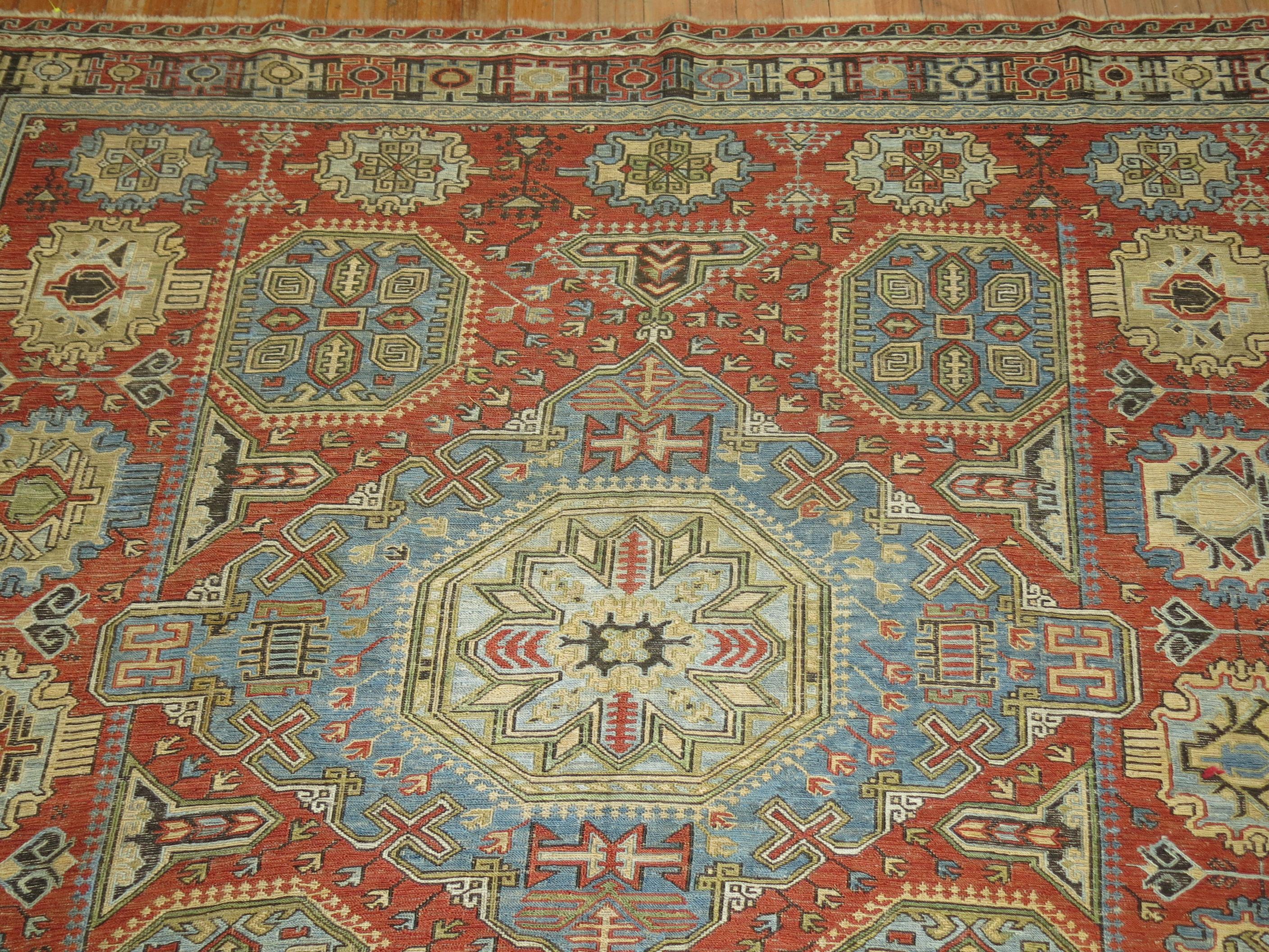 Antiker Soumac Flachgewebe-Teppich in Galeriengröße, antik im Angebot 5