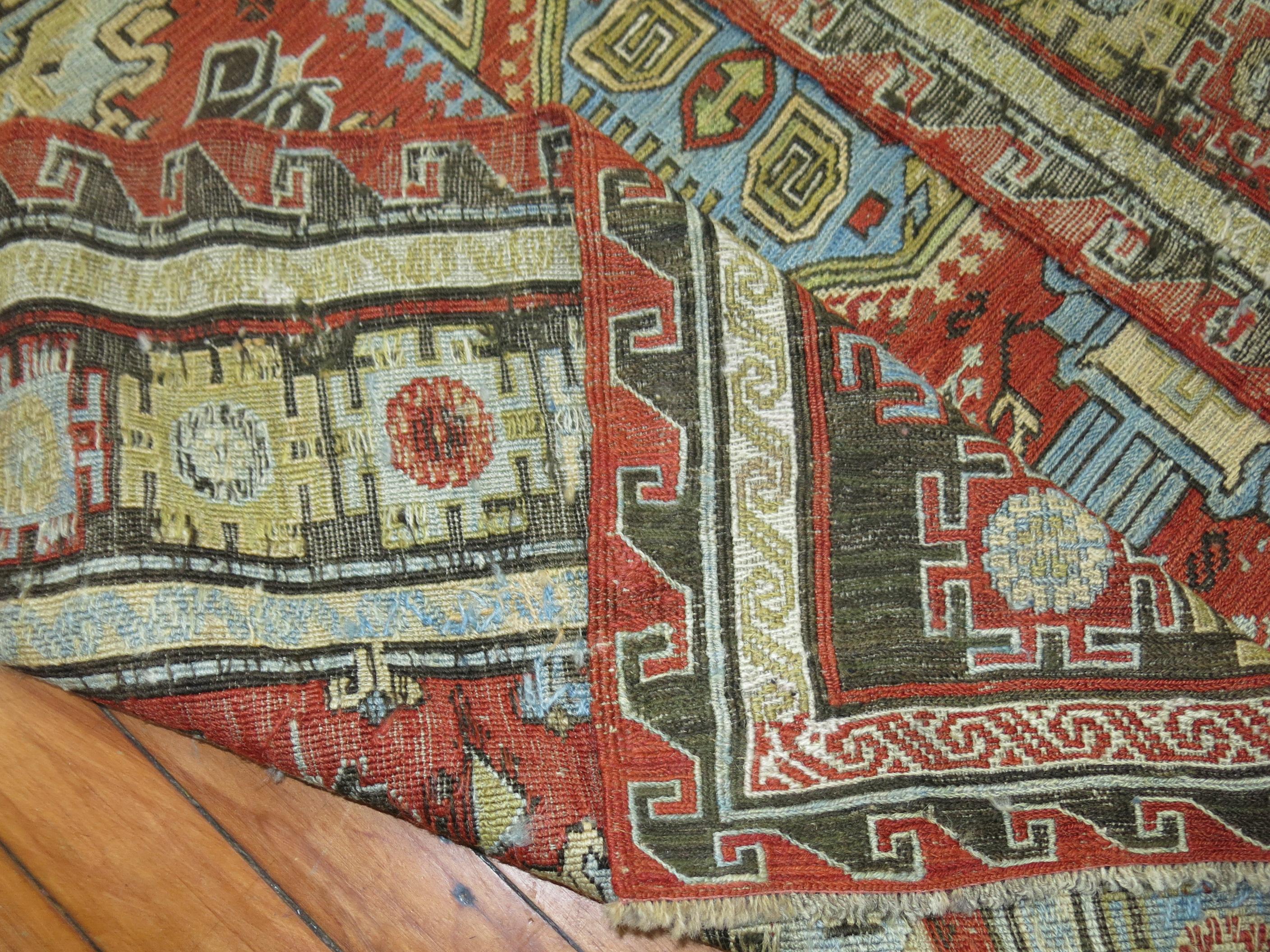 Antiker Soumac Flachgewebe-Teppich in Galeriengröße, antik im Angebot 2