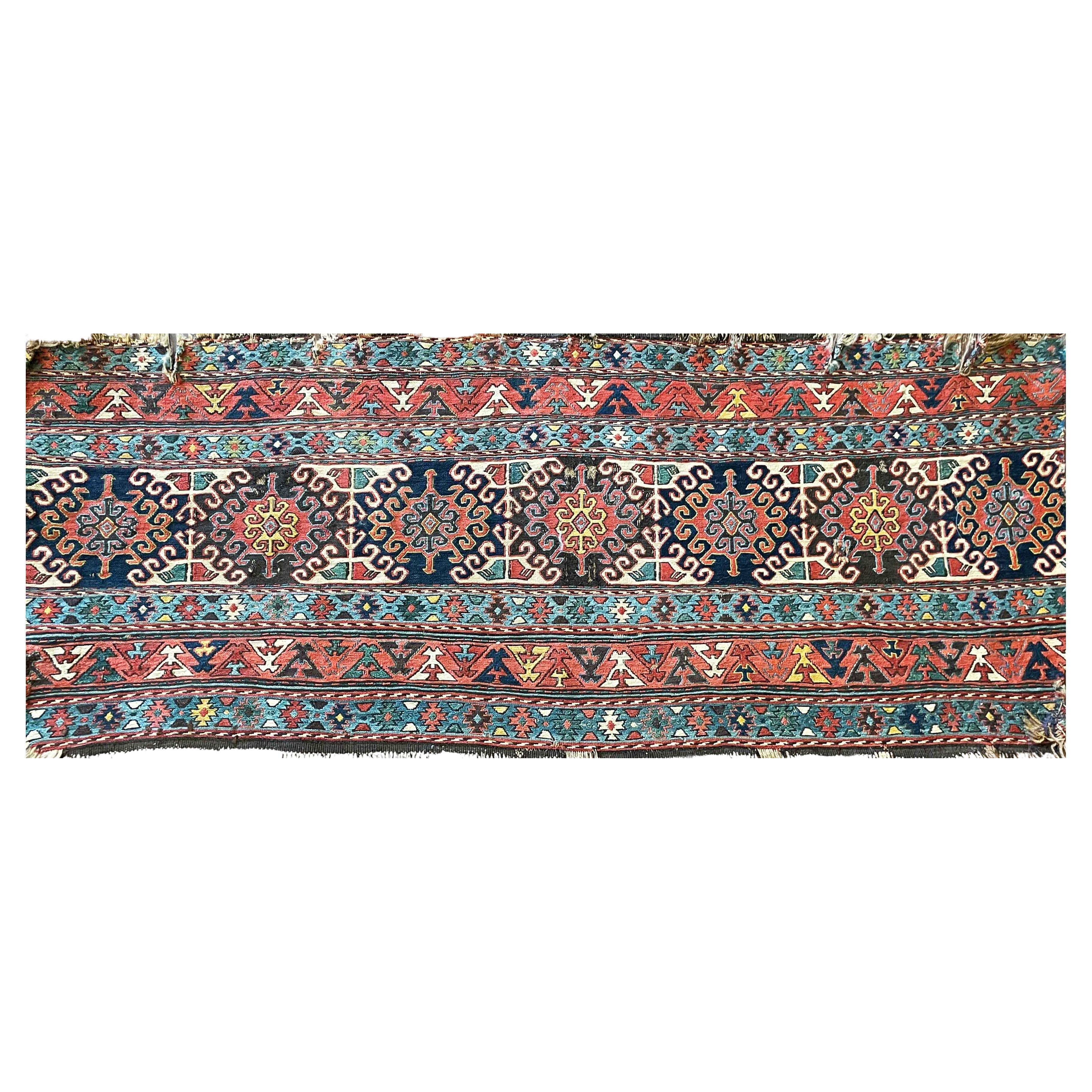 Antique Soumak Caucasian Kilim Rug/Bag, c-1870 AS IS