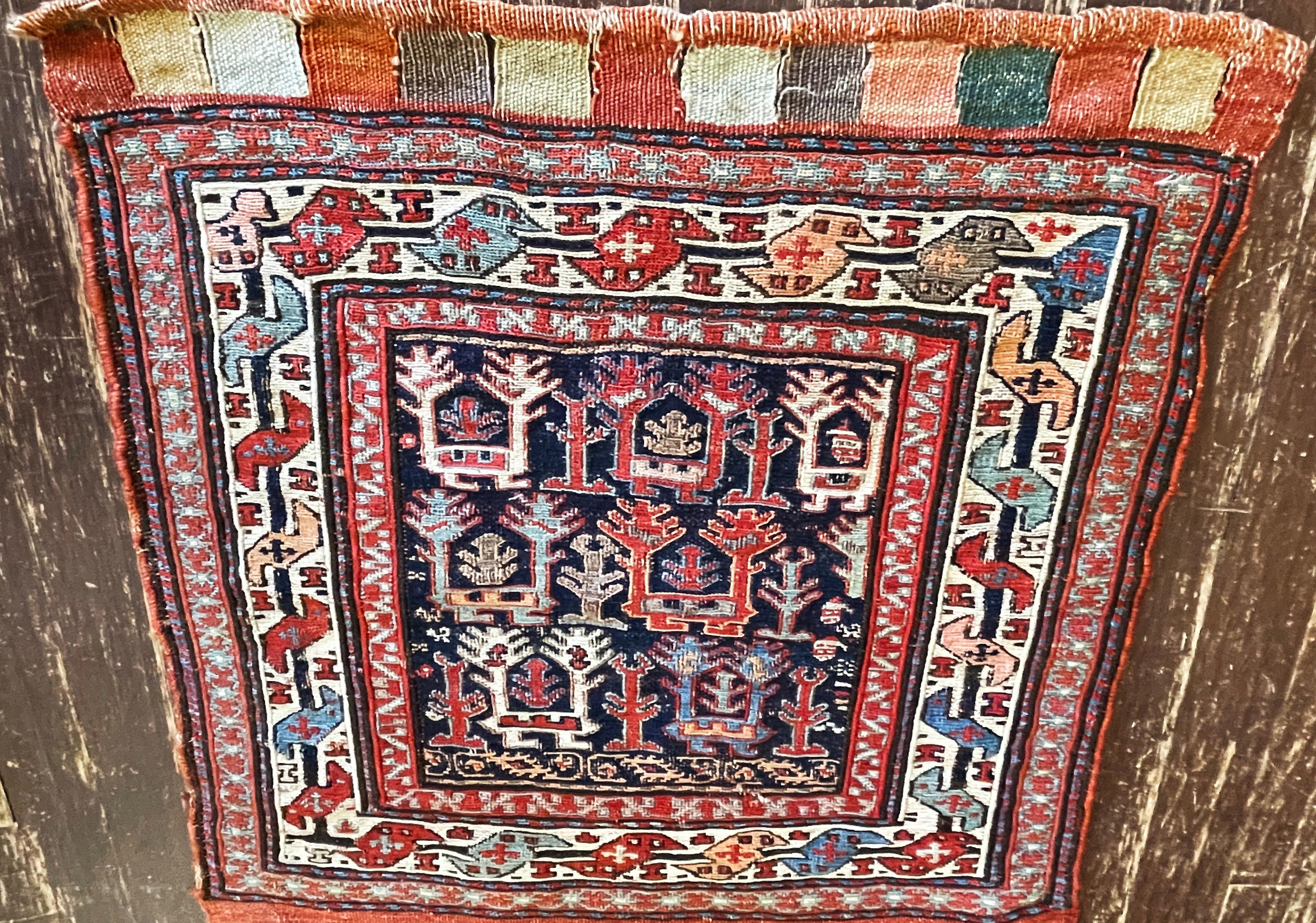 Antique Soumak Caucasian Kilim Rug/Bag In Excellent Condition For Sale In Evanston, IL