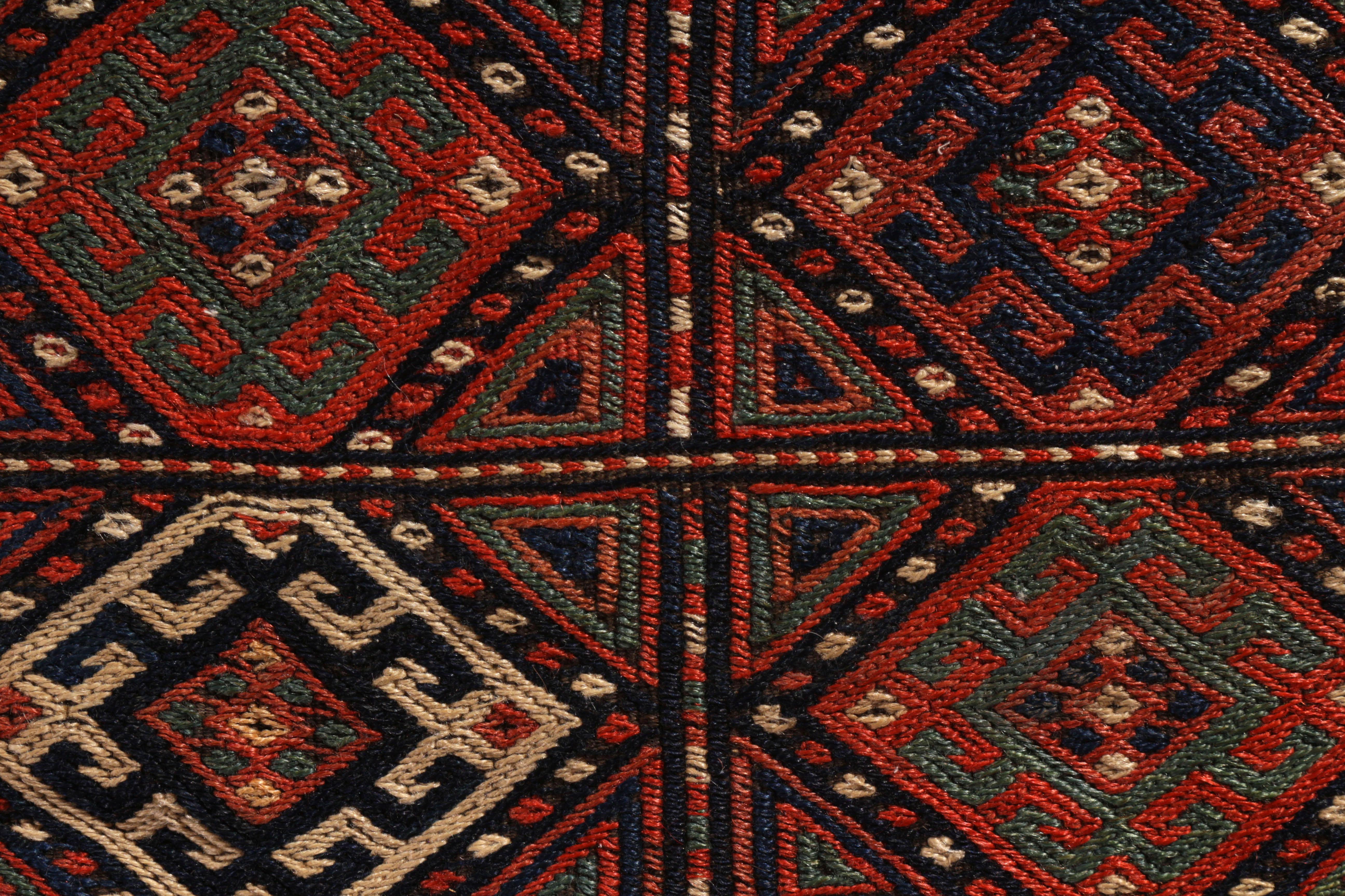 Antique Soumak Kilim Red Russian Tribal Flat-Weave by Rug & Kilim In Good Condition In Long Island City, NY