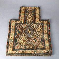 Antique Soumak Oriental Wool Rug, Salt Bag, circa 1920