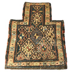 Antique Soumak Oriental Wool Rug, Salt Bag, circa 1920