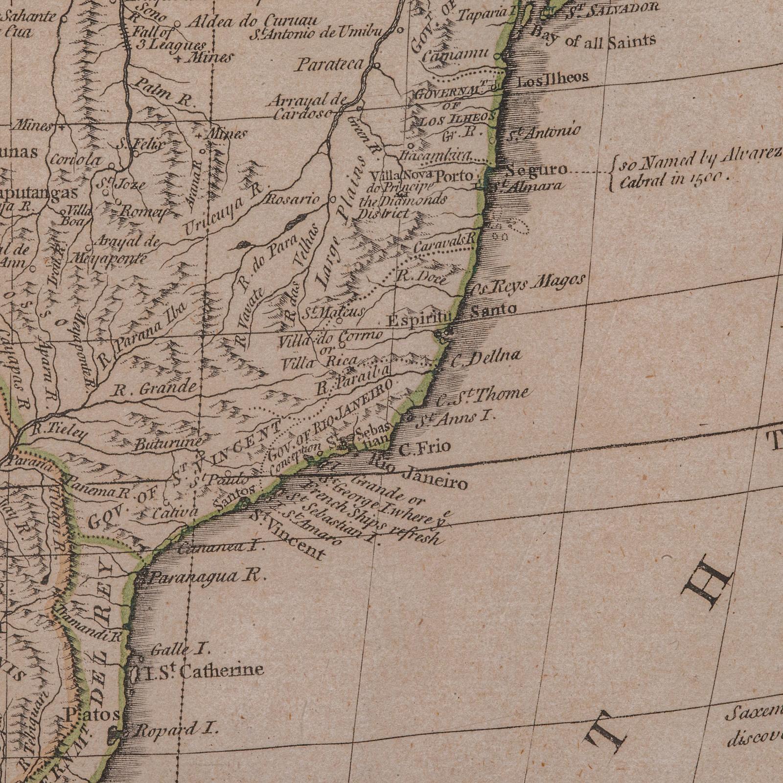 Verre Carte ancienne de l'Amérique du Sud, anglaise, cartographie encadrée, De La Rochette, géorgienne en vente