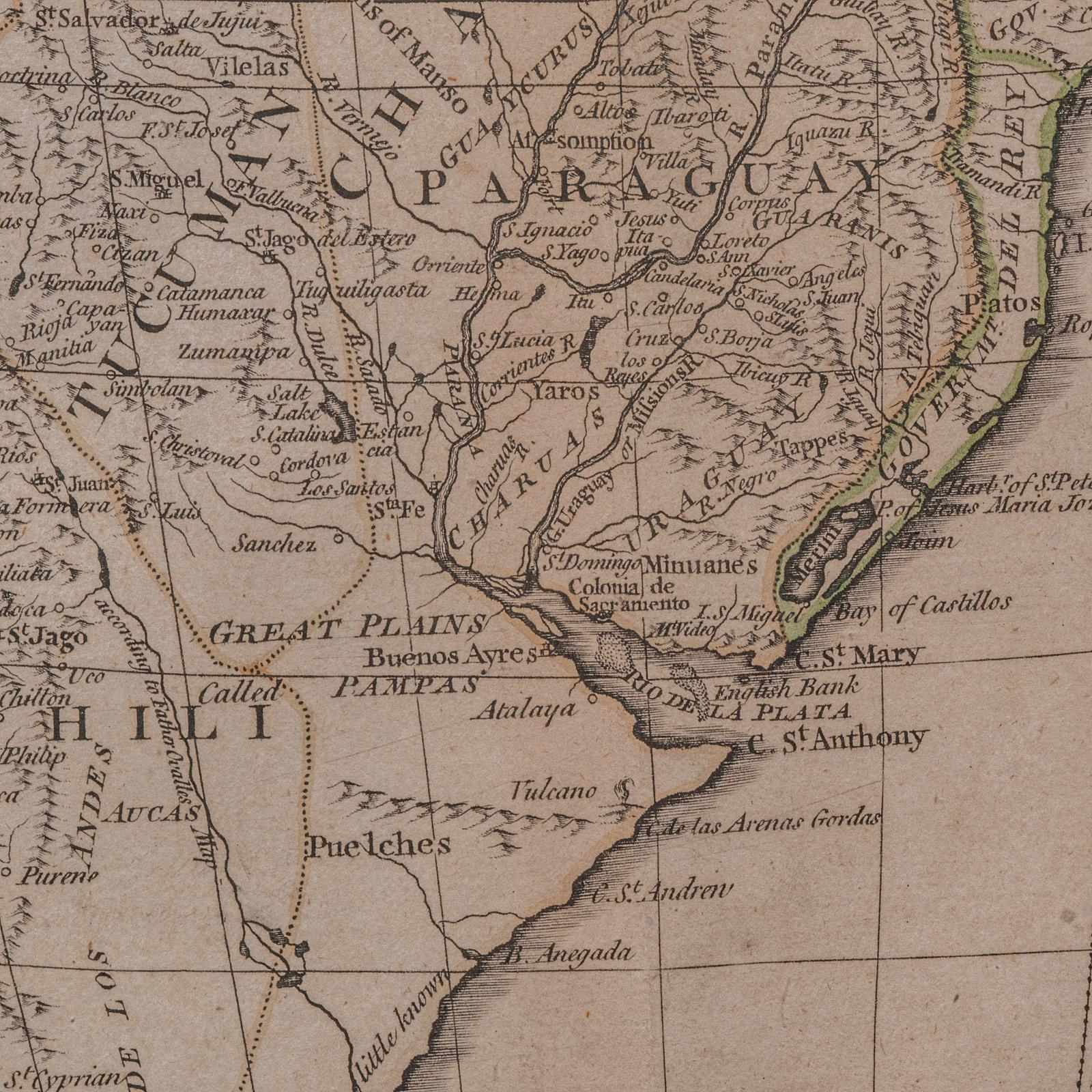 Carte ancienne de l'Amérique du Sud, anglaise, cartographie encadrée, De La Rochette, géorgienne en vente 2