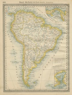 Antique South America Map Wall Art – Brazil, Andes & Amazon, Rand McNally, 1888