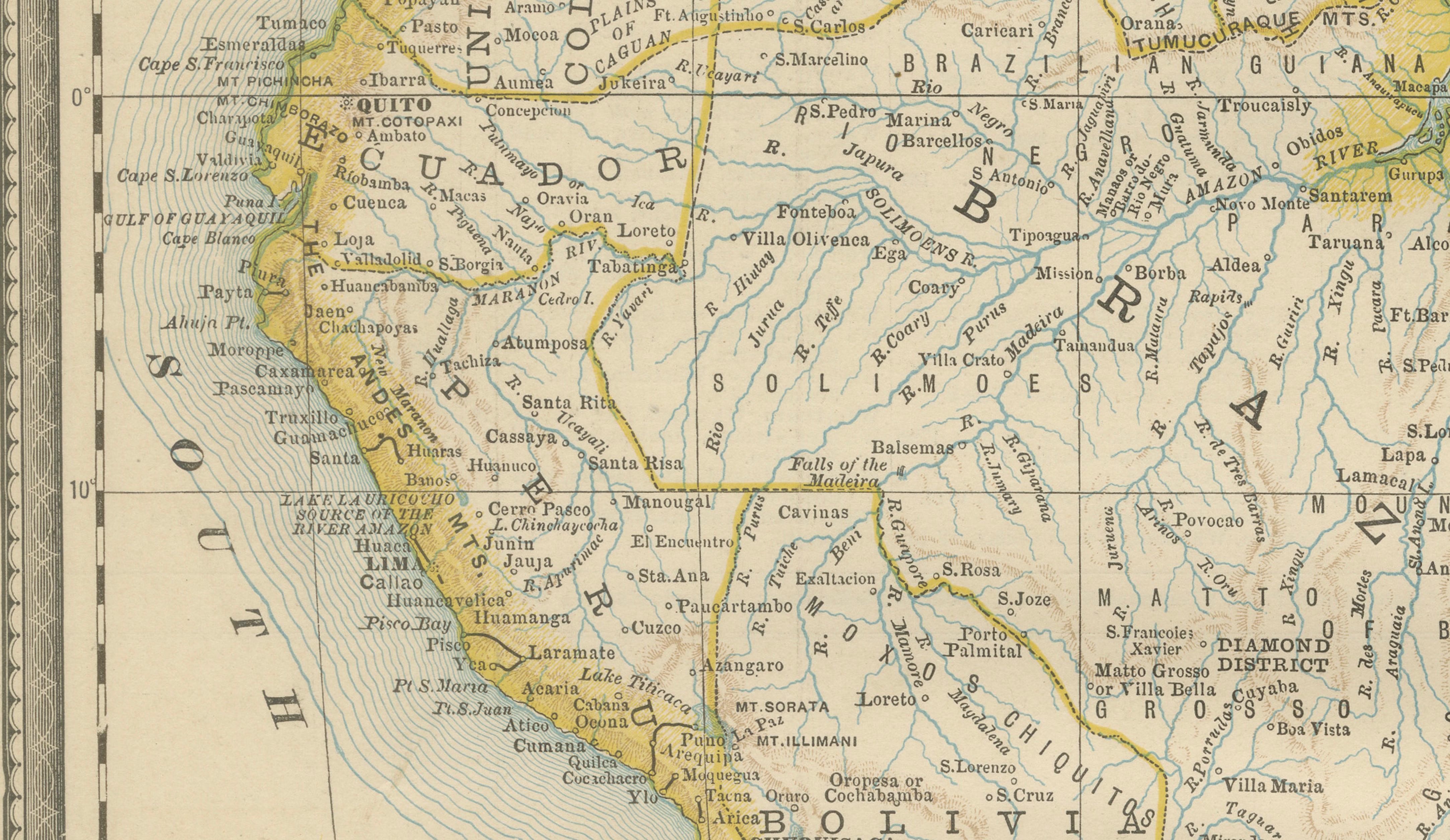 Antique South America Map Wall Art – Brazil, Andes & Amazon, Rand McNally, 1888
