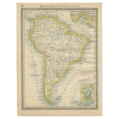 Antique South America Map Wall Art – Brazil, Andes 
Amazon, Rand McNally, 1888