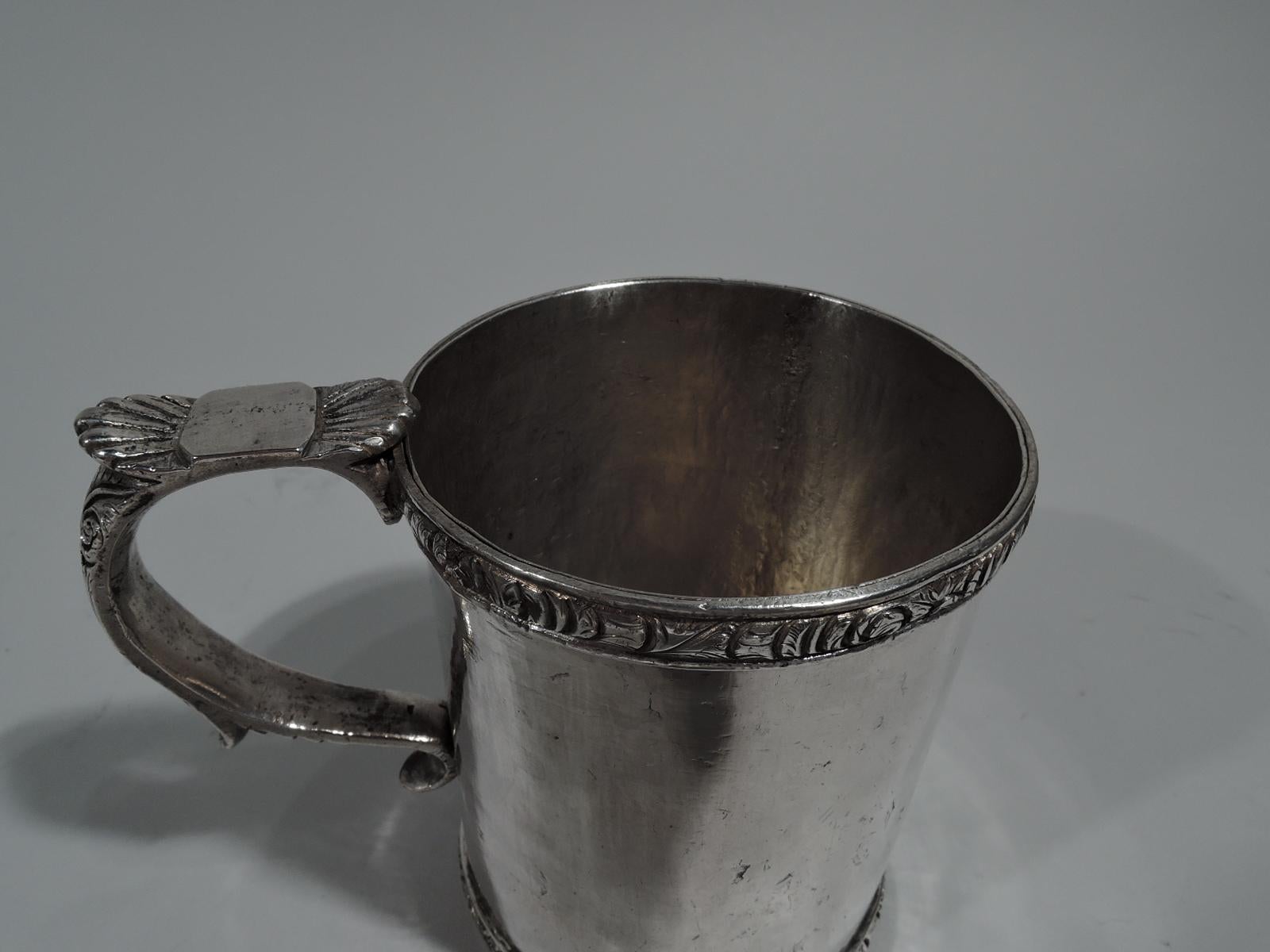 Neoclassical Antique South American Classical Silver Christening Mug
