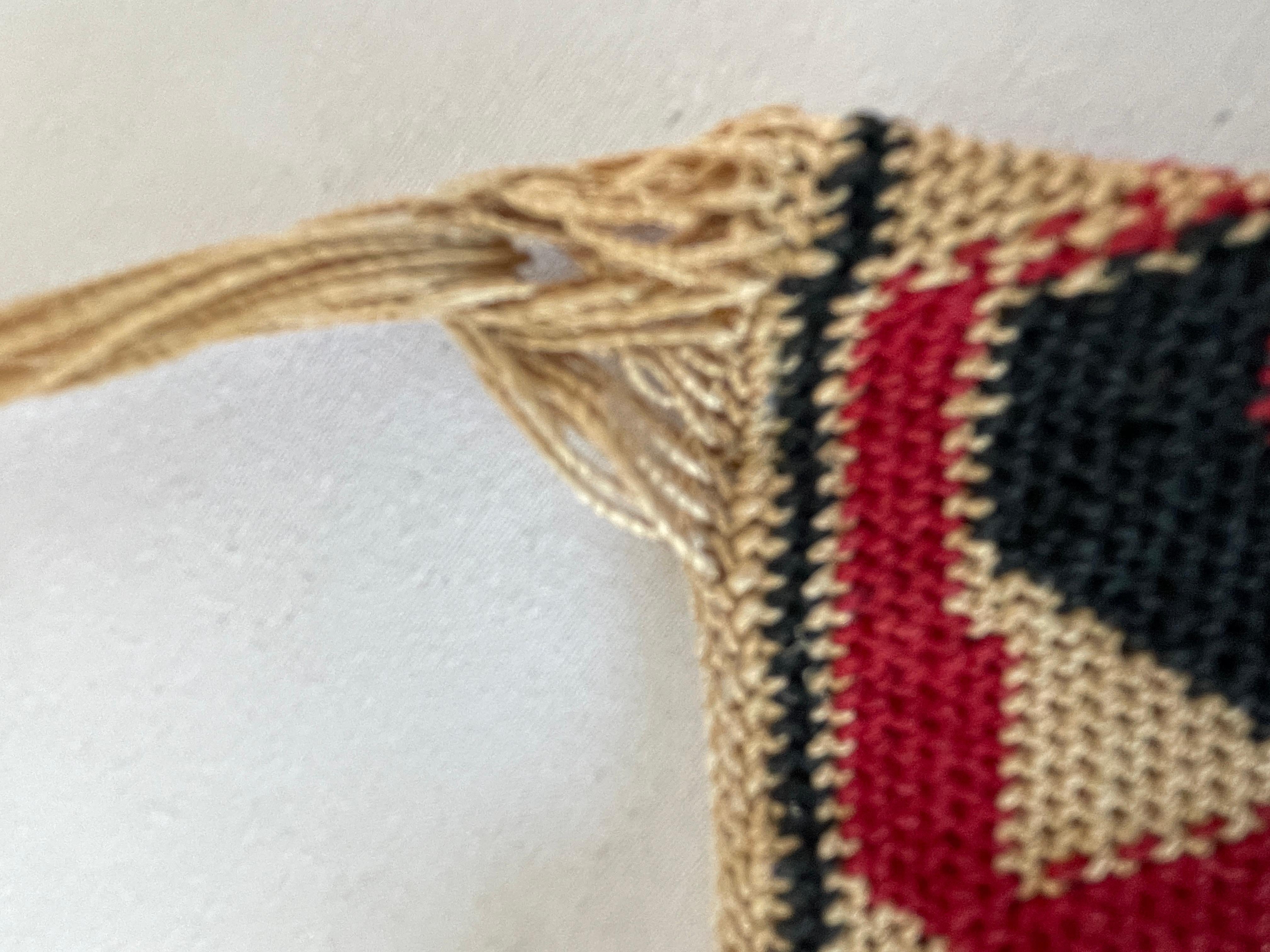 Antique South American Native Hand Woven Geometric Design Sling Bag For Sale 5