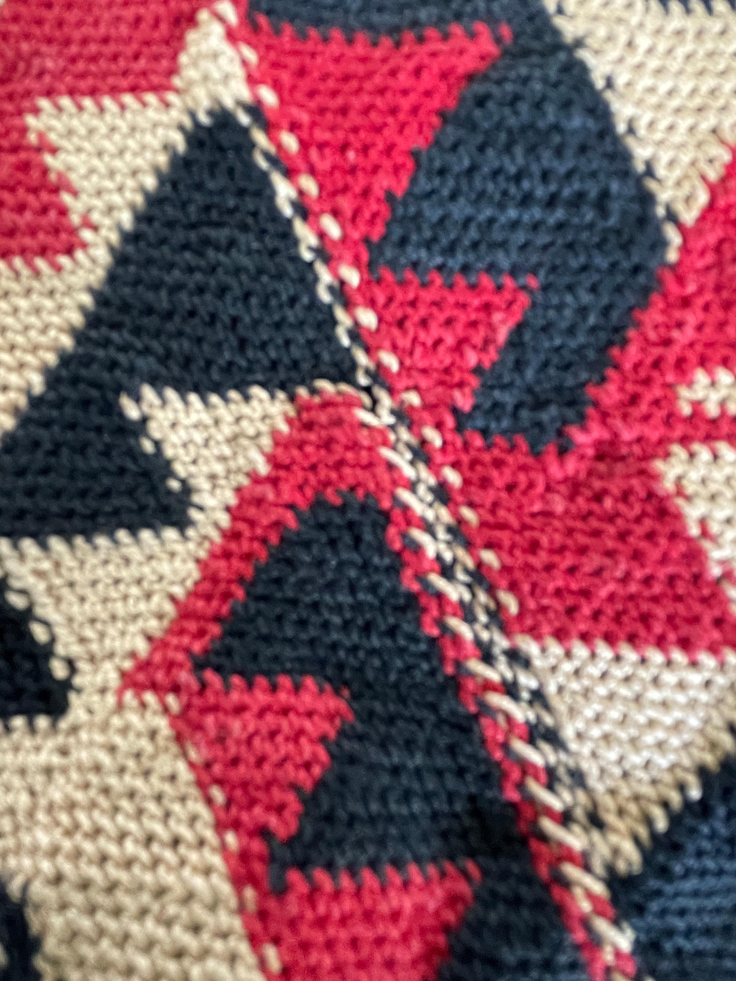 Antique South American Native Hand Woven Geometric Design Sling Bag For Sale 2