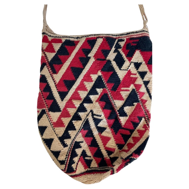 Antique South American Native Hand Woven Geometric Design Sling