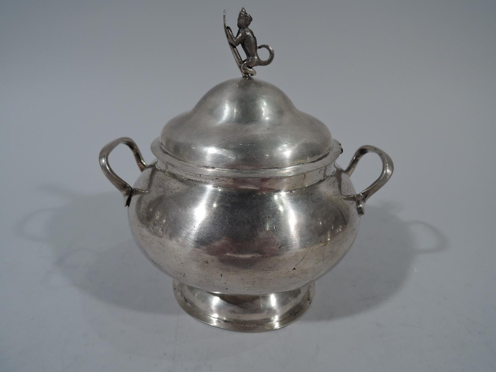 Spanish Colonial Antique South American Silver Sugar Bowl