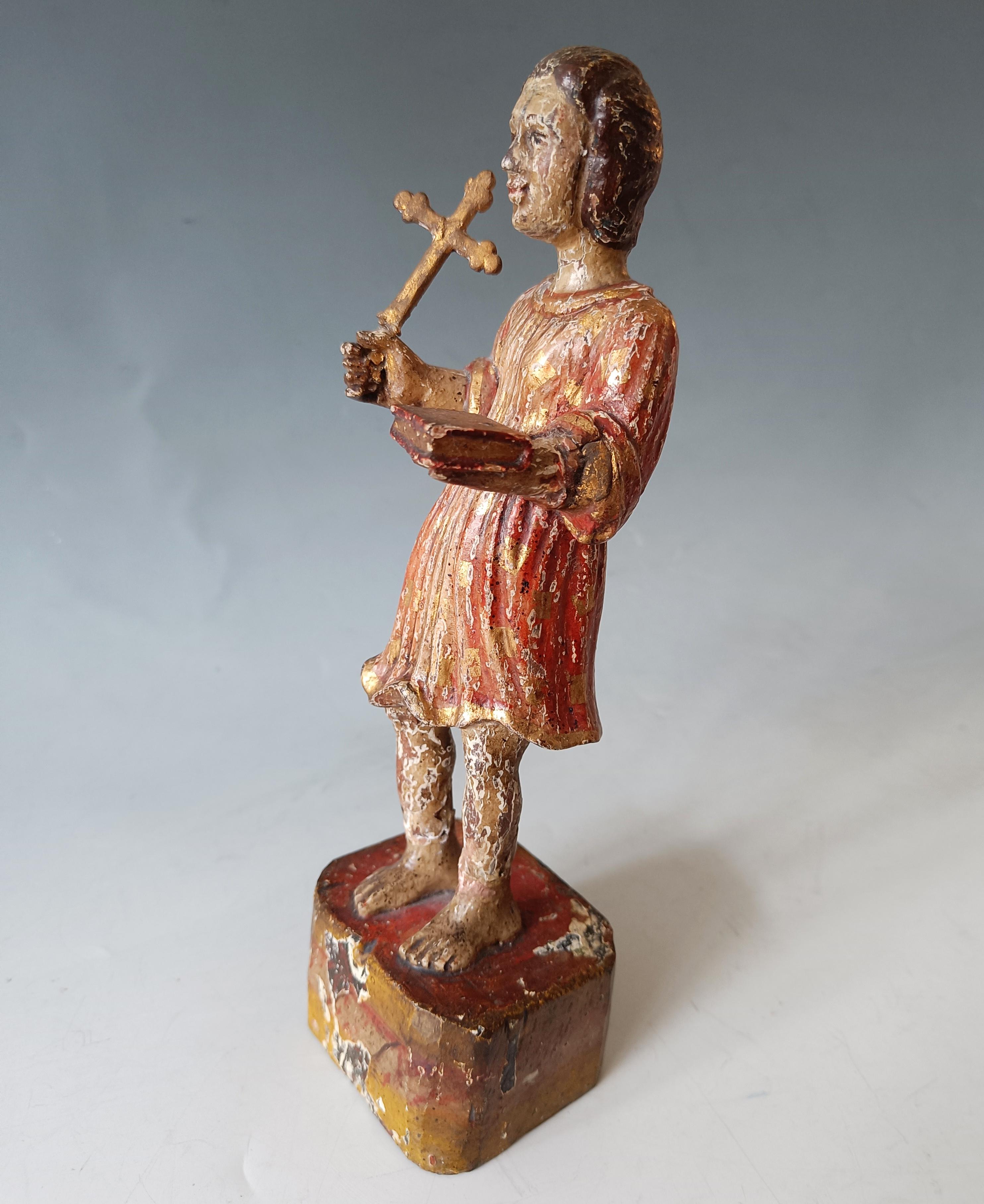 Antike südamerikanische spanische Kolonial-Volkskunst Santos Figur (Peruanisch) im Angebot