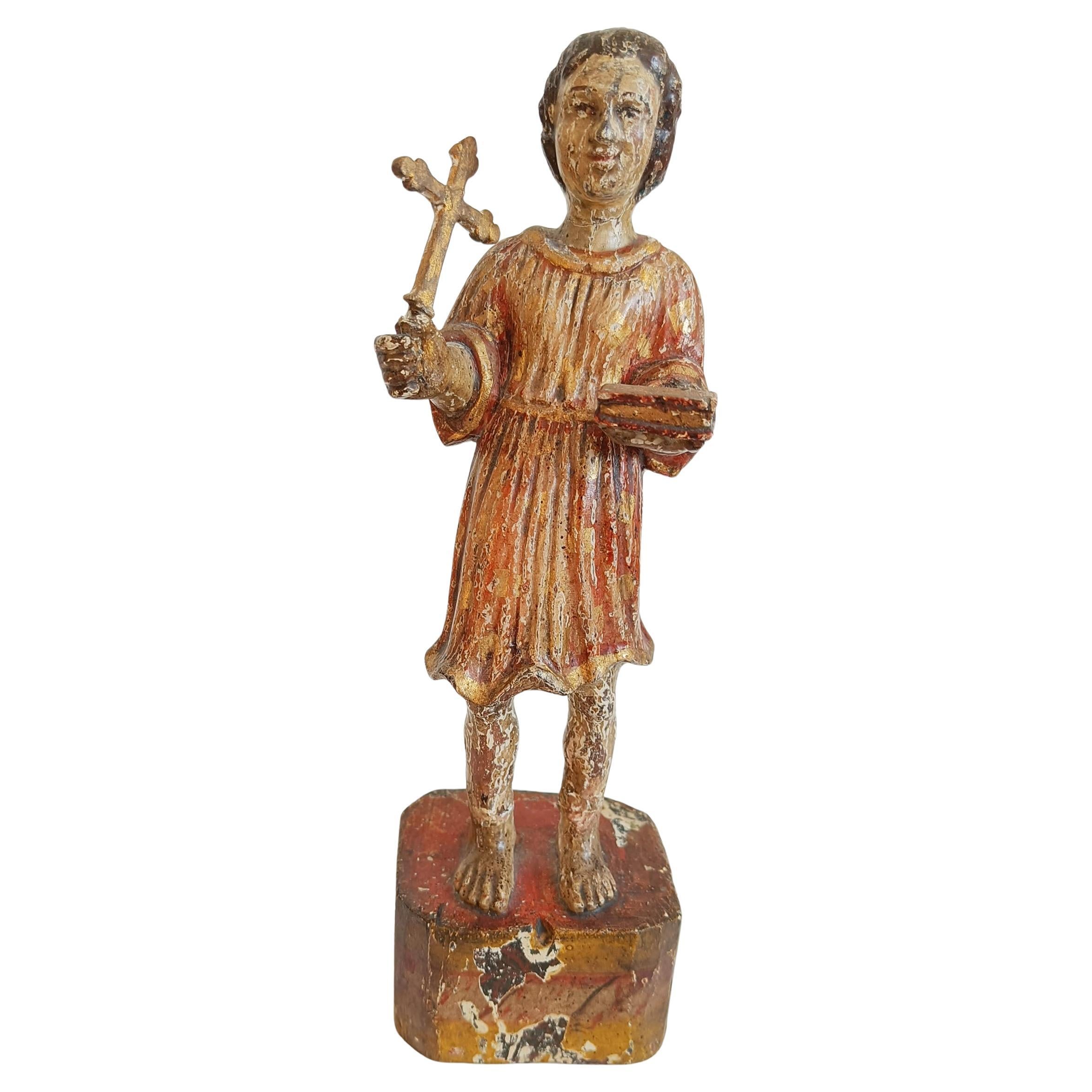 Antique South American Spanish Colonial Folk Art Santos Figure