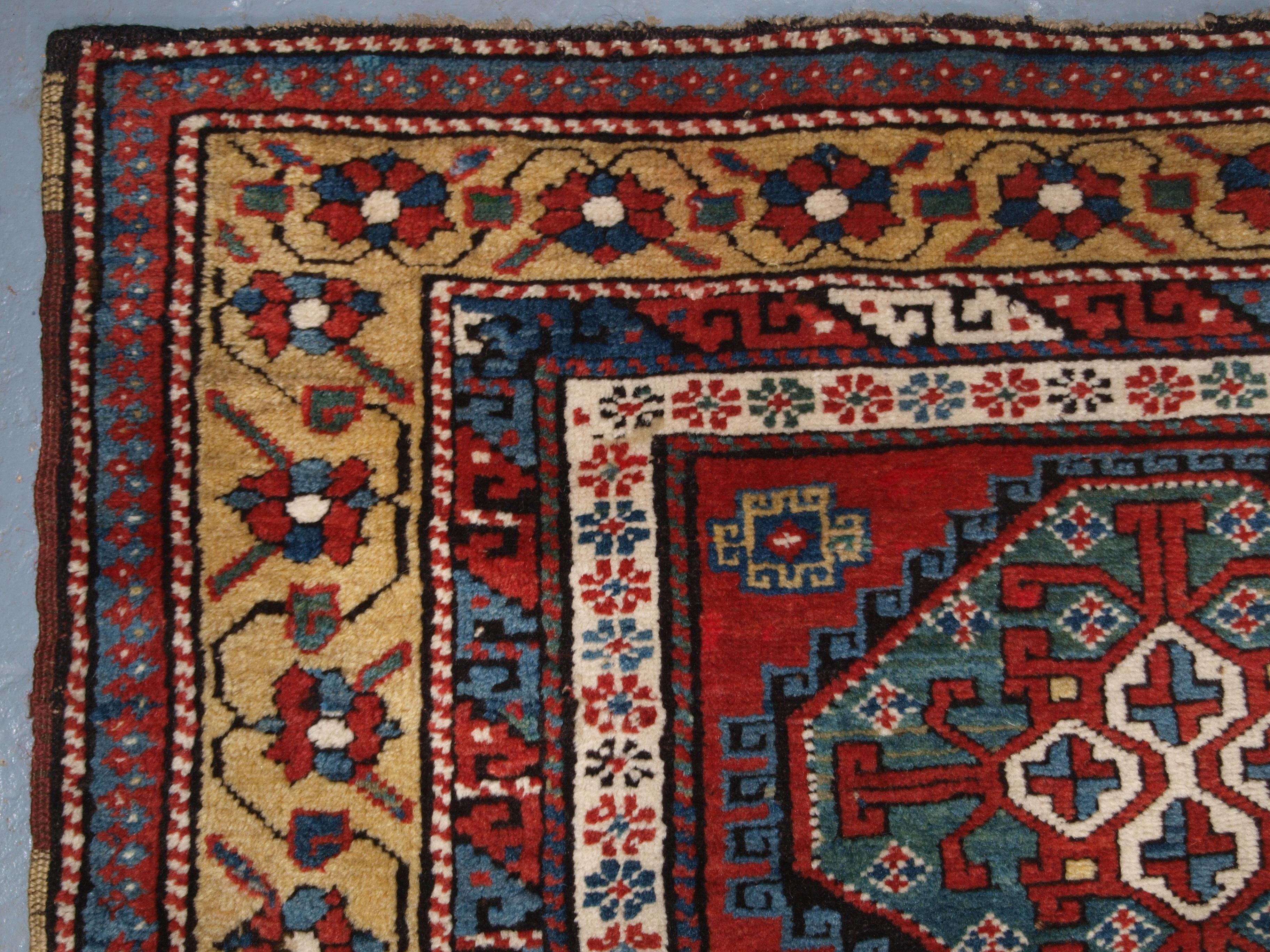 19th Century Antique South Caucasian Karabagh Region Long Rug For Sale