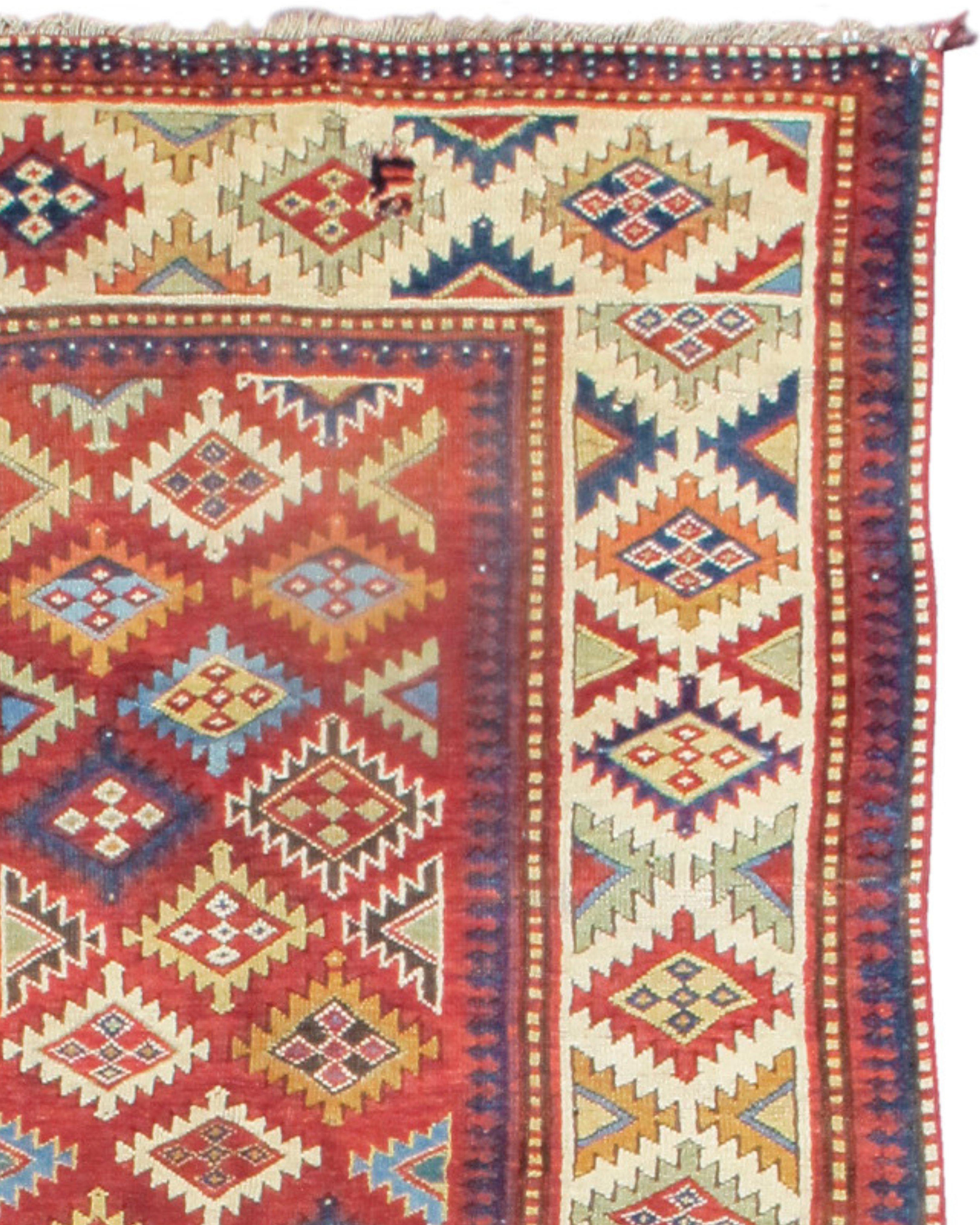 Antique South Caucasian Long Rug, Late 19th Century

Additional Information:
Dimensions: 4'2