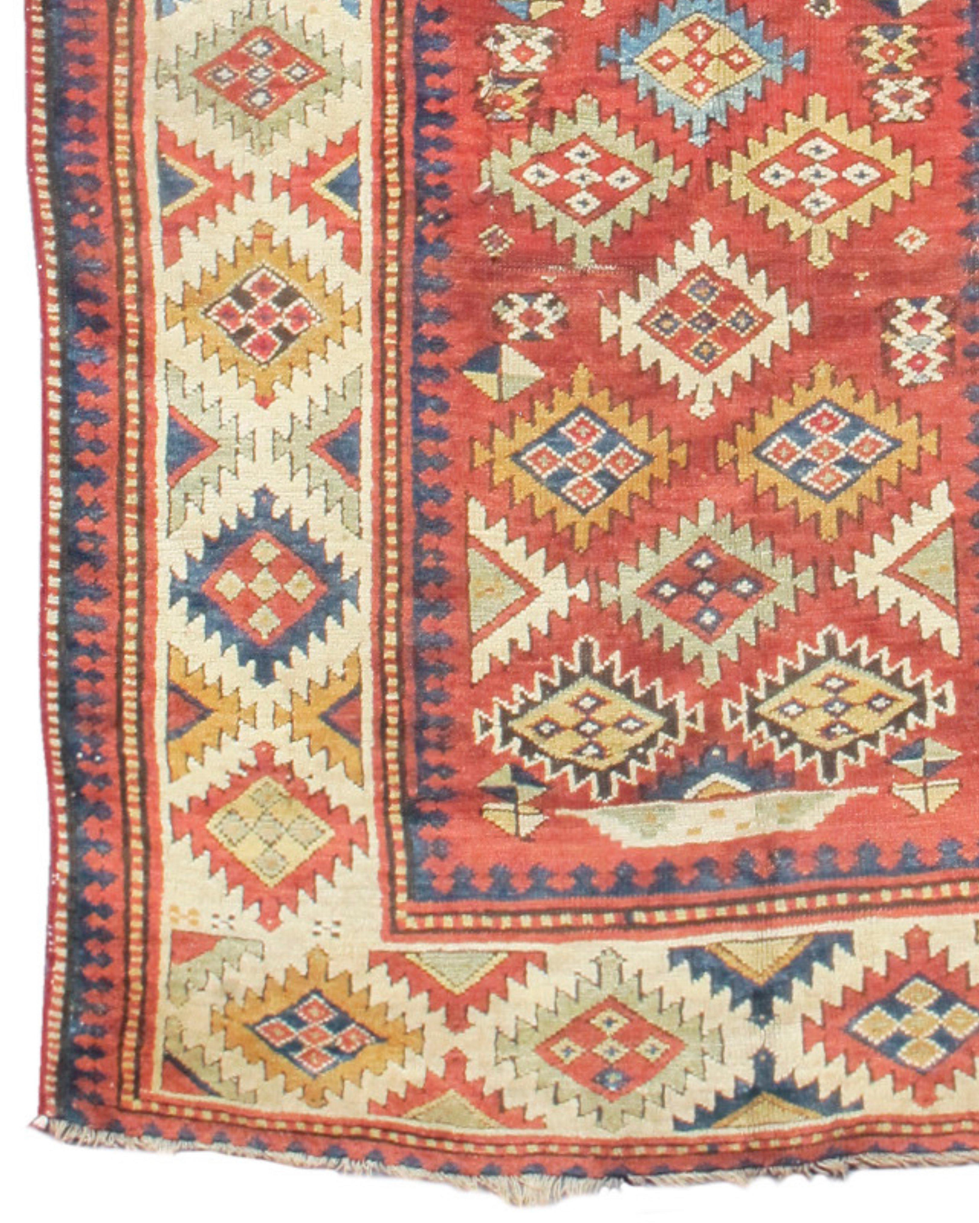 Antique South Caucasian Long Rug, Late 19th Century In Good Condition For Sale In San Francisco, CA