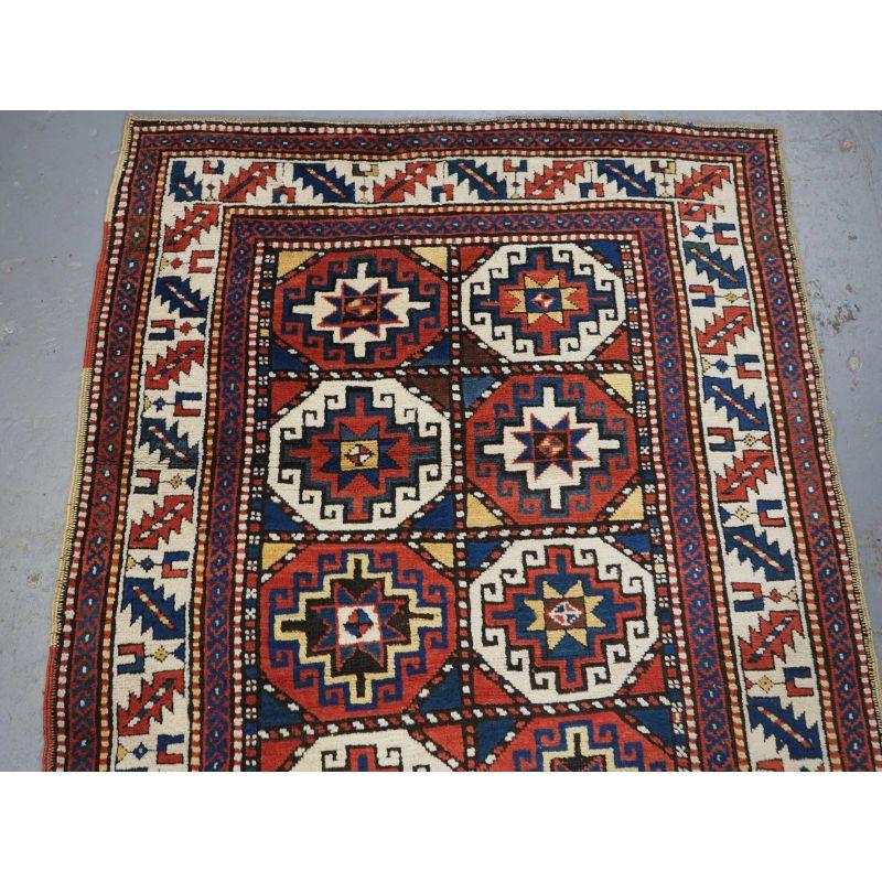 Antique South Caucasian Moghan Kazak Long Rug In Good Condition For Sale In Moreton-In-Marsh, GB