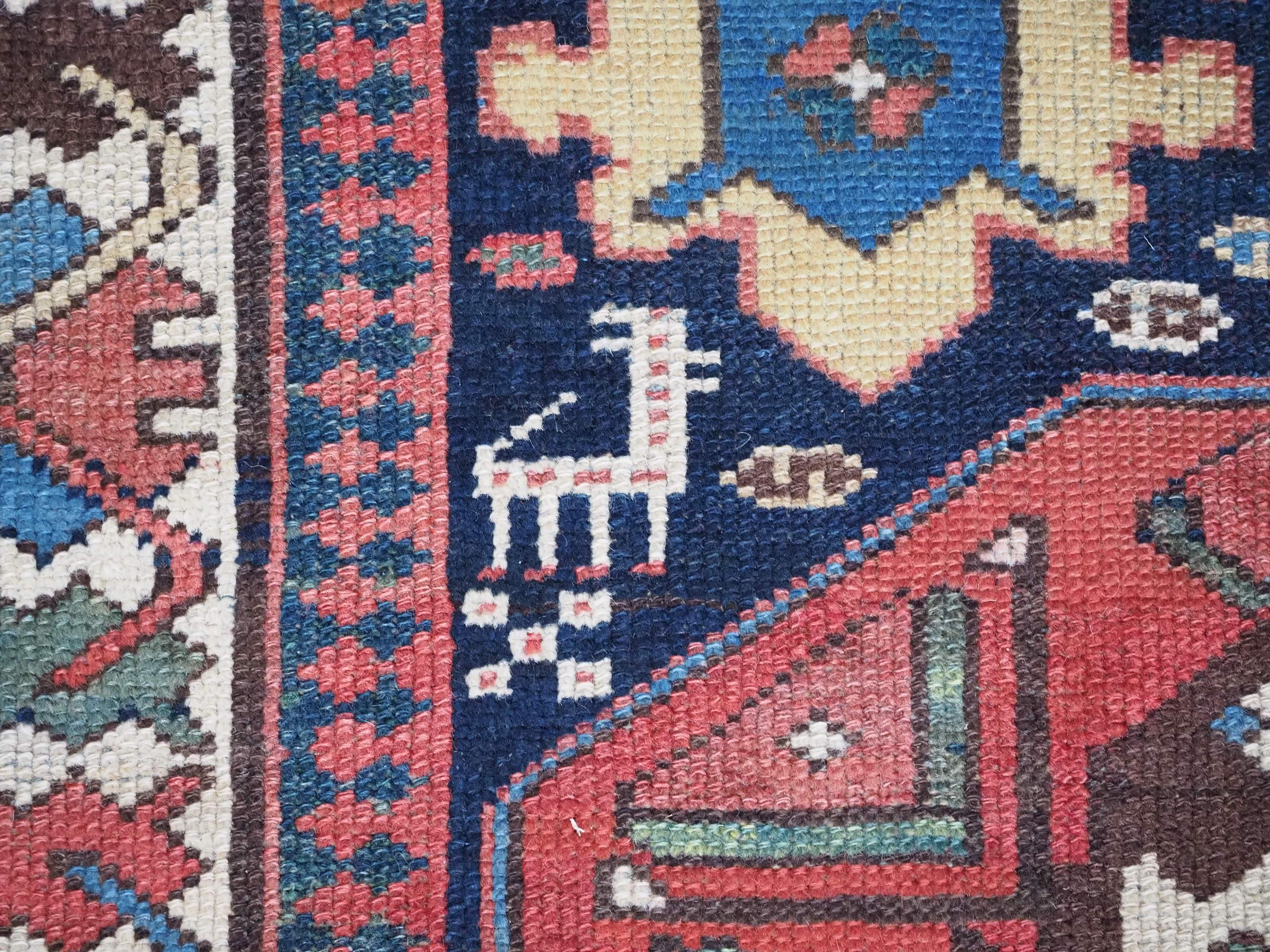 Antique south Caucasian or Kurdish runner of superb design and colour. For Sale 5