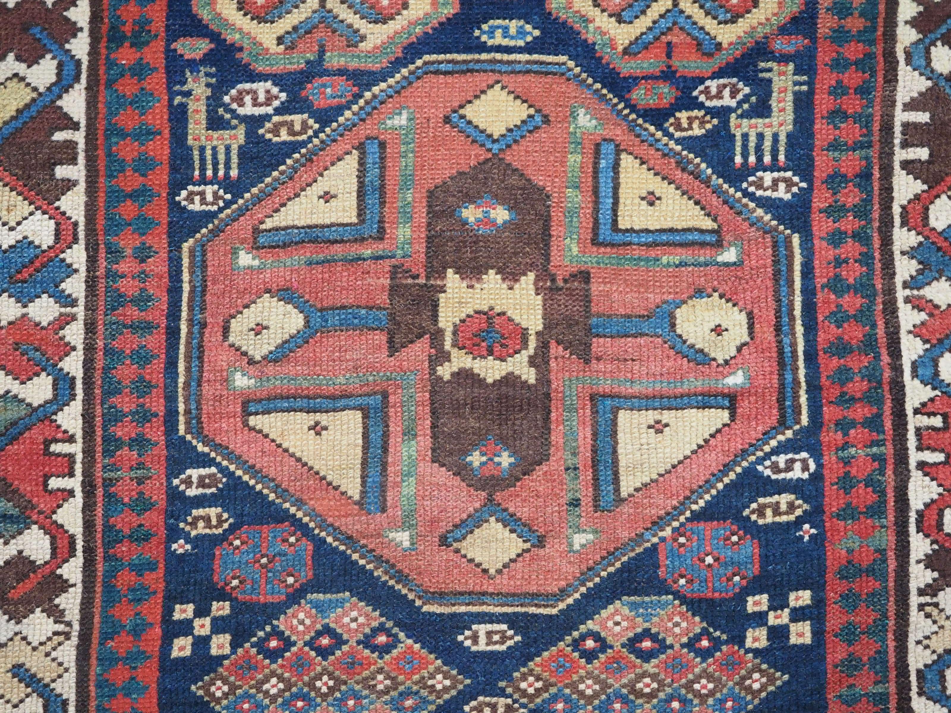 Antique south Caucasian or Kurdish runner of superb design and colour. For Sale 6