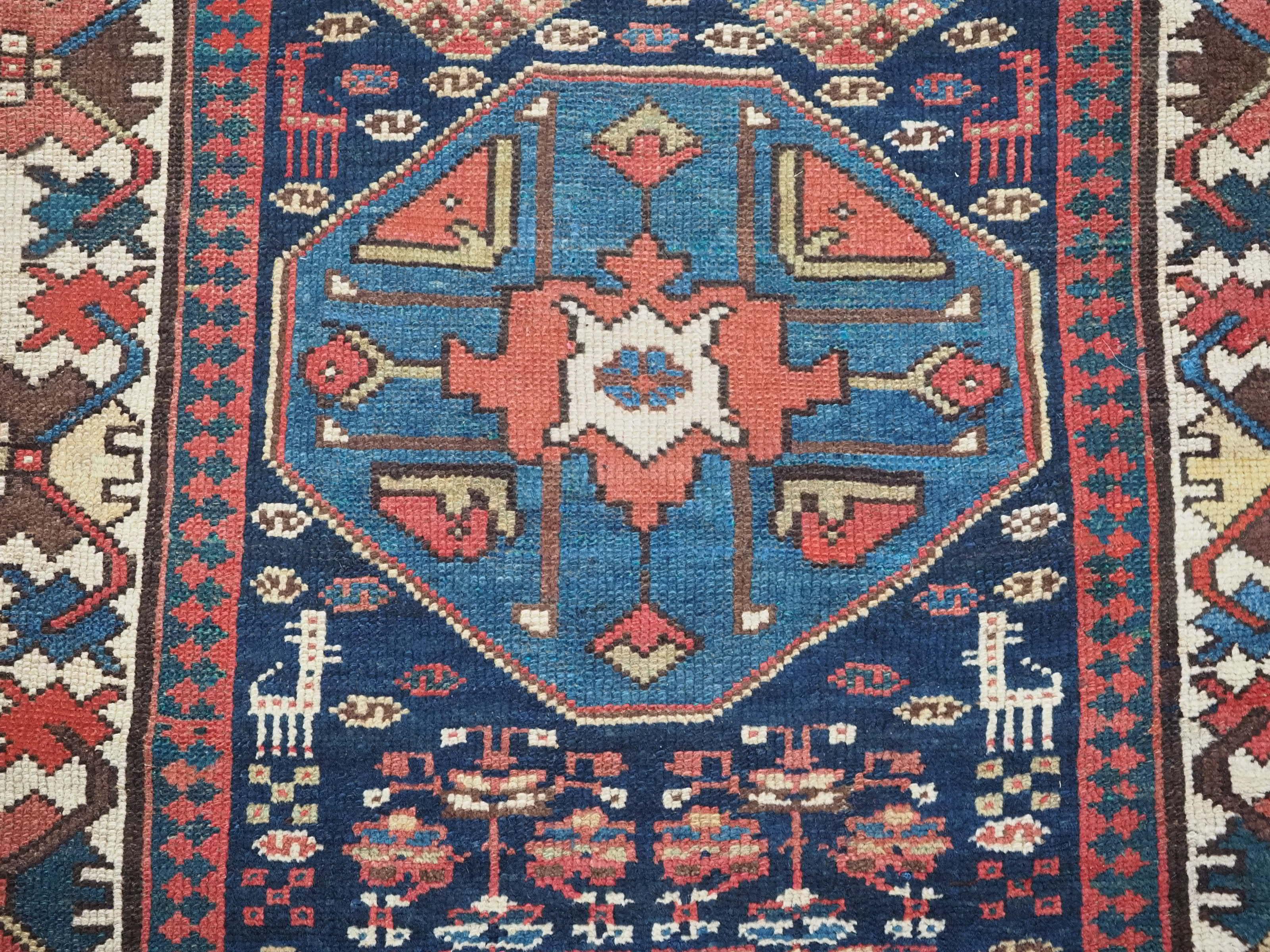 Antique south Caucasian or Kurdish runner of superb design and colour. For Sale 7