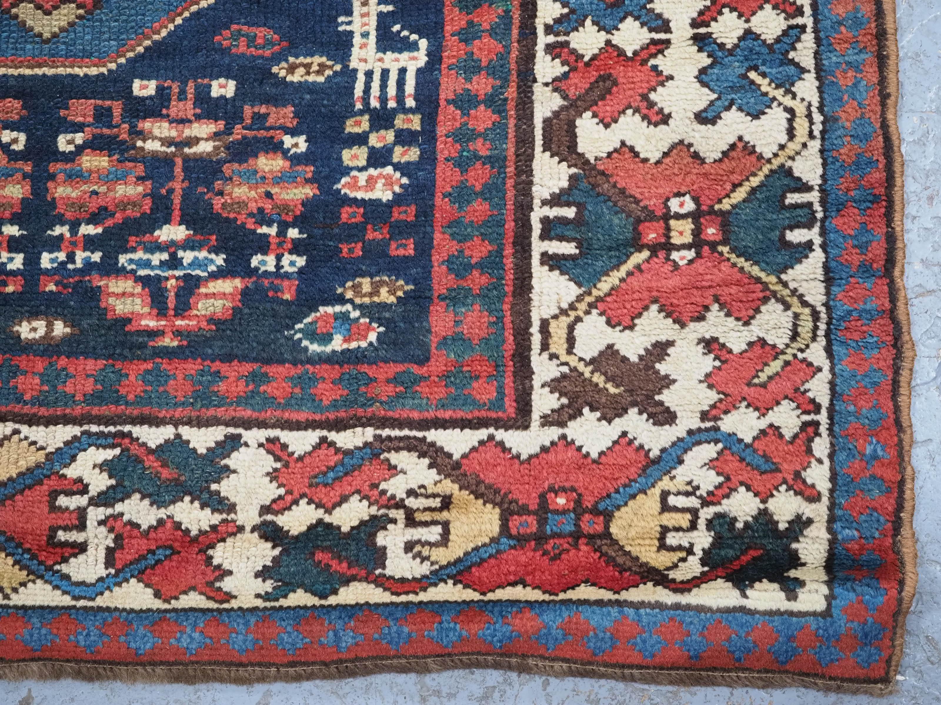 Antique south Caucasian or Kurdish runner of superb design and colour. For Sale 8