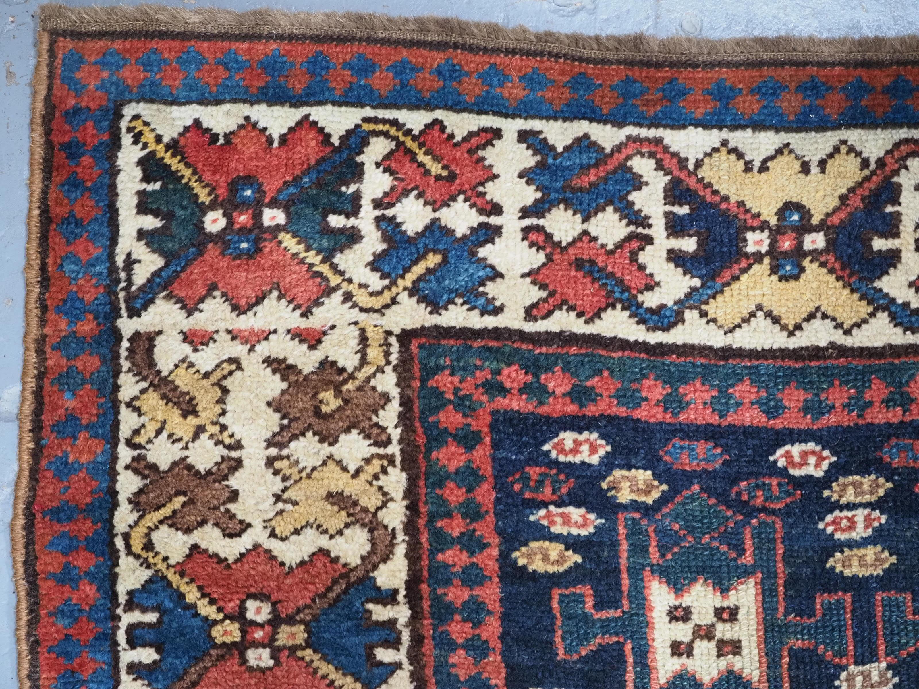 Antique south Caucasian or Kurdish runner of superb design and colour. For Sale 1
