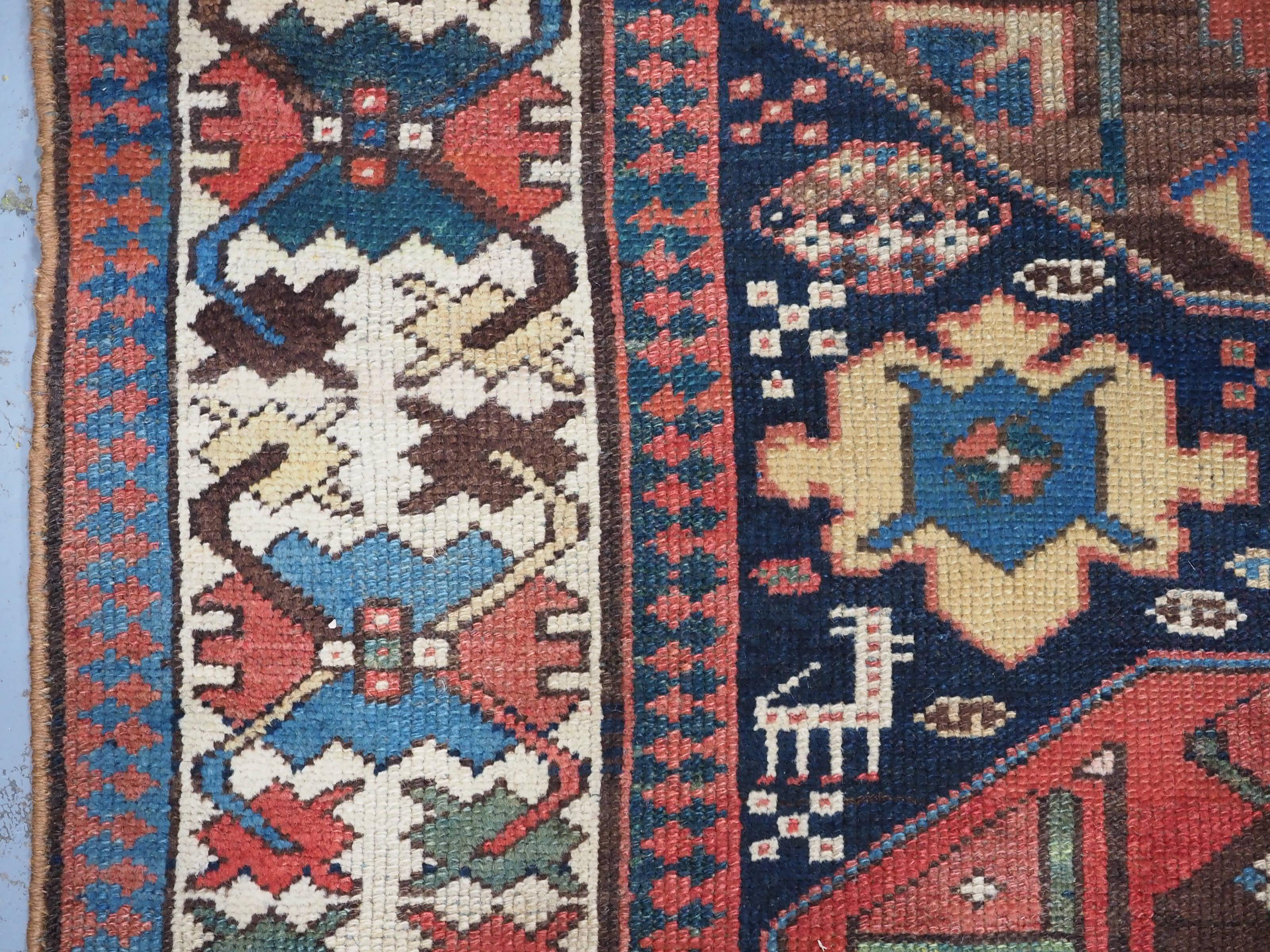Antique south Caucasian or Kurdish runner of superb design and colour. For Sale 2