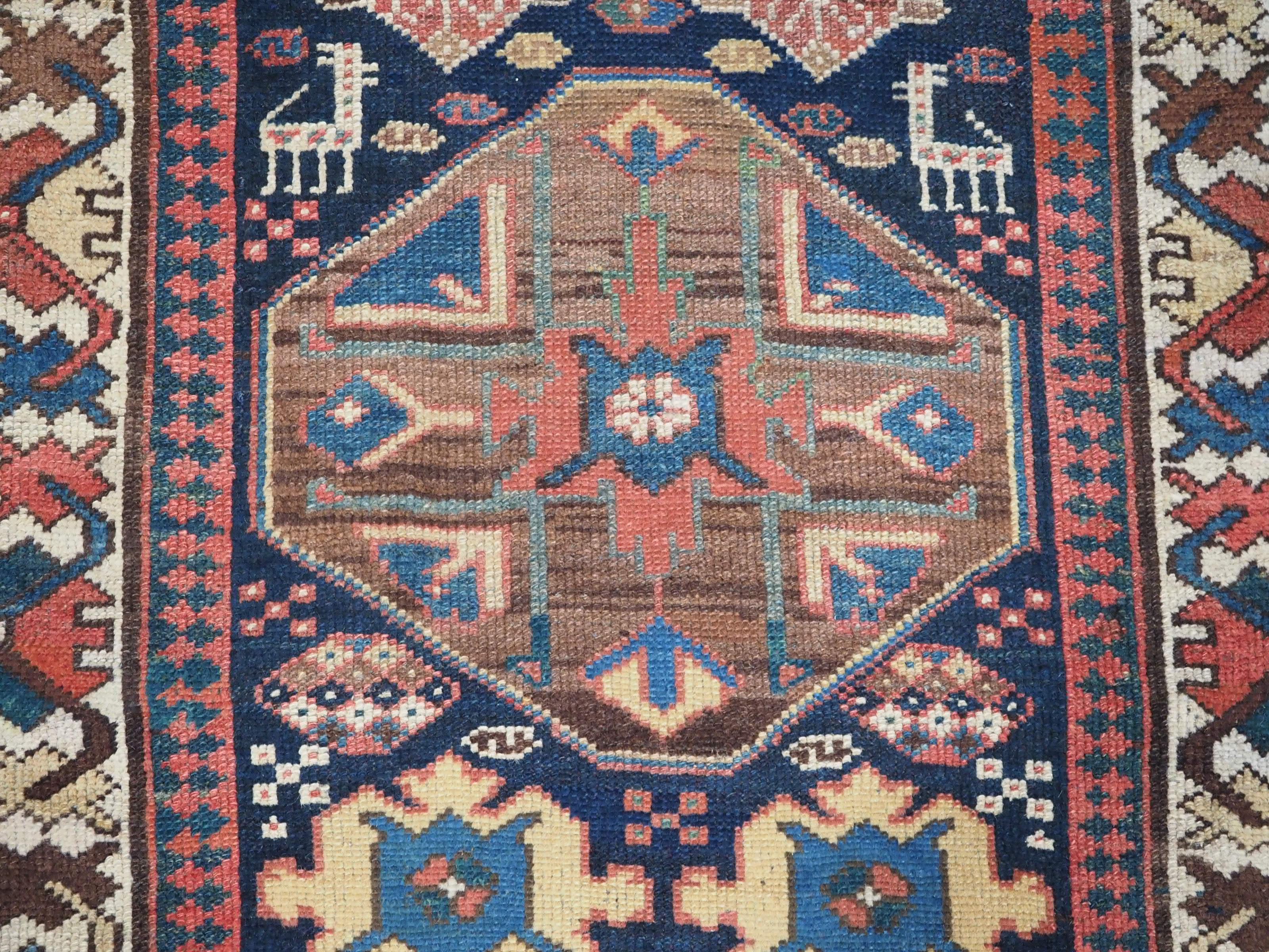 Antique south Caucasian or Kurdish runner of superb design and colour. For Sale 4