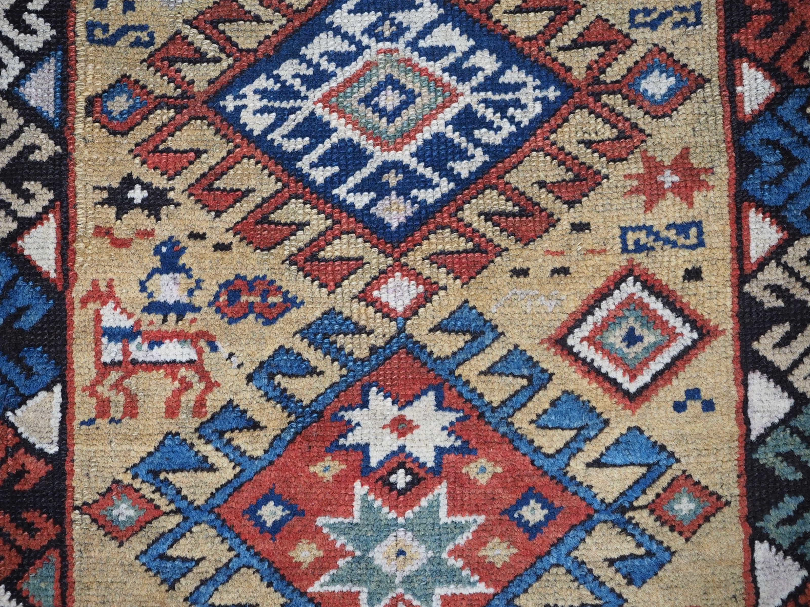 Antique South Caucasian rug with scarce yellow ground.  Circa 1880. For Sale 5
