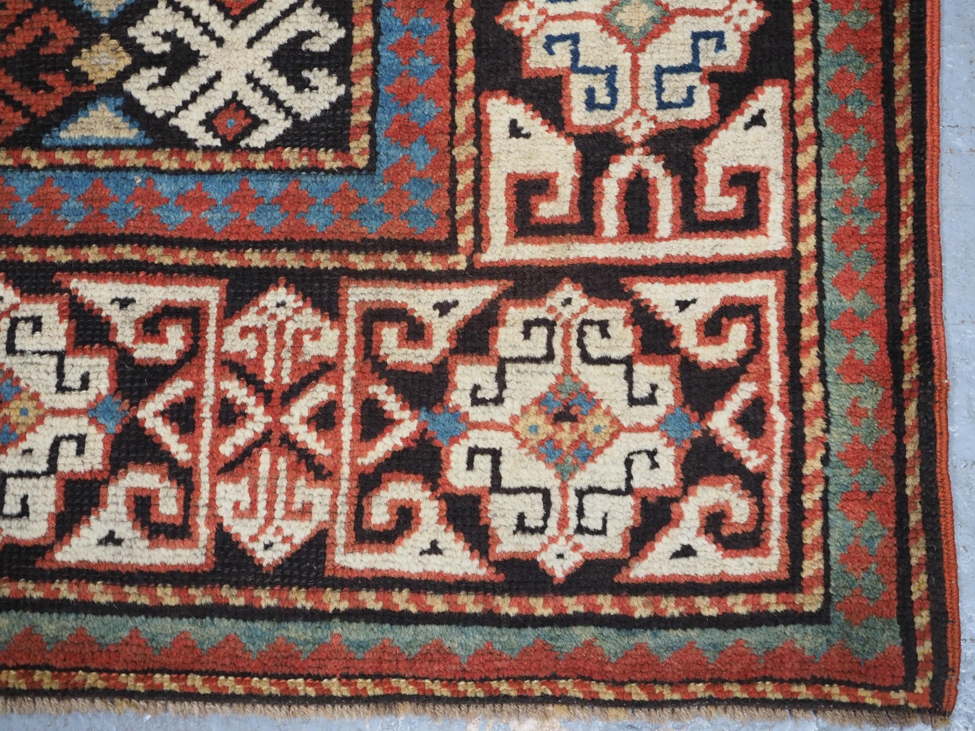 Antique South Caucasian rug with scarce yellow ground.  Circa 1880. For Sale 6