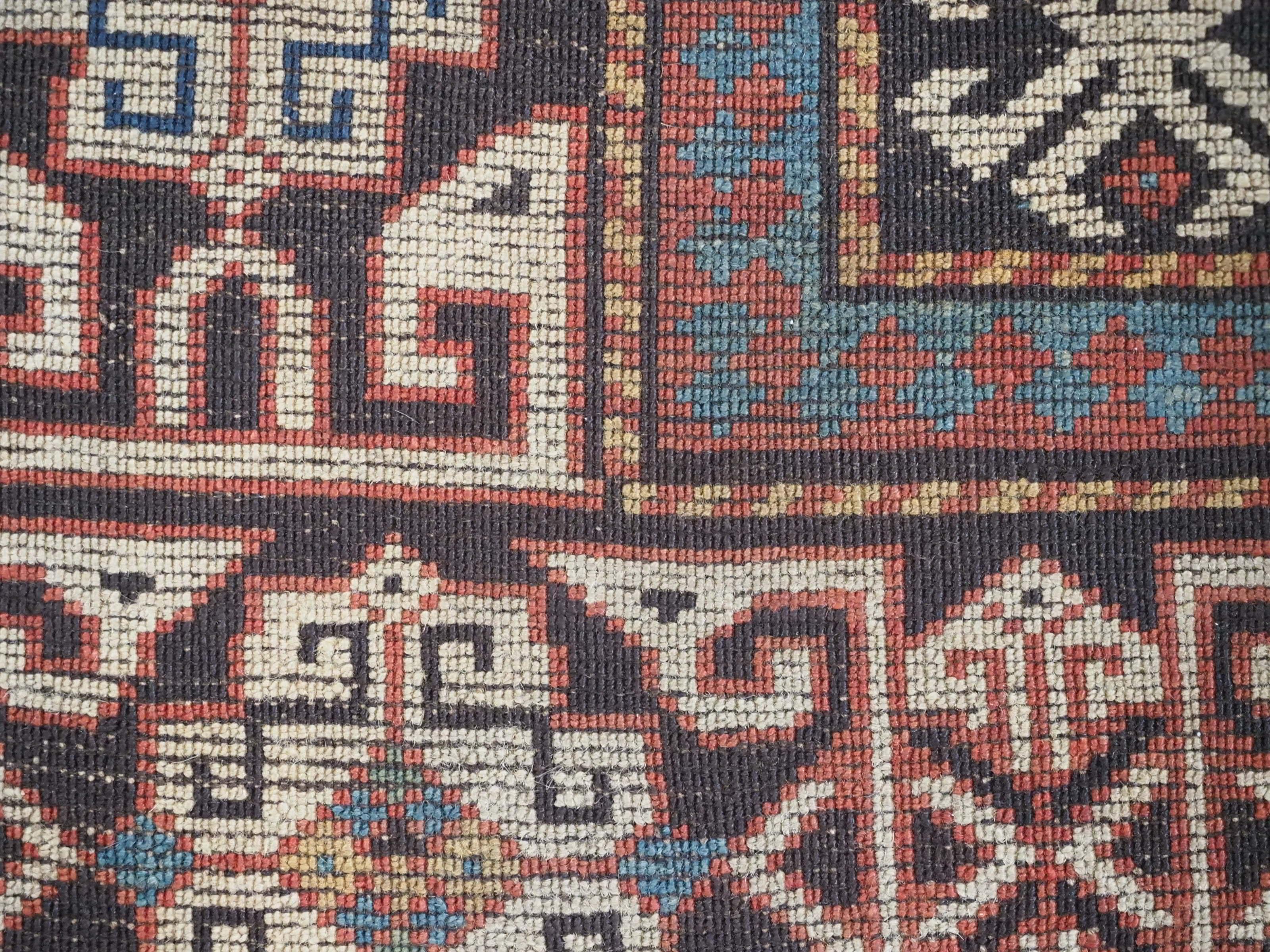 Antique South Caucasian rug with scarce yellow ground.  Circa 1880. For Sale 7