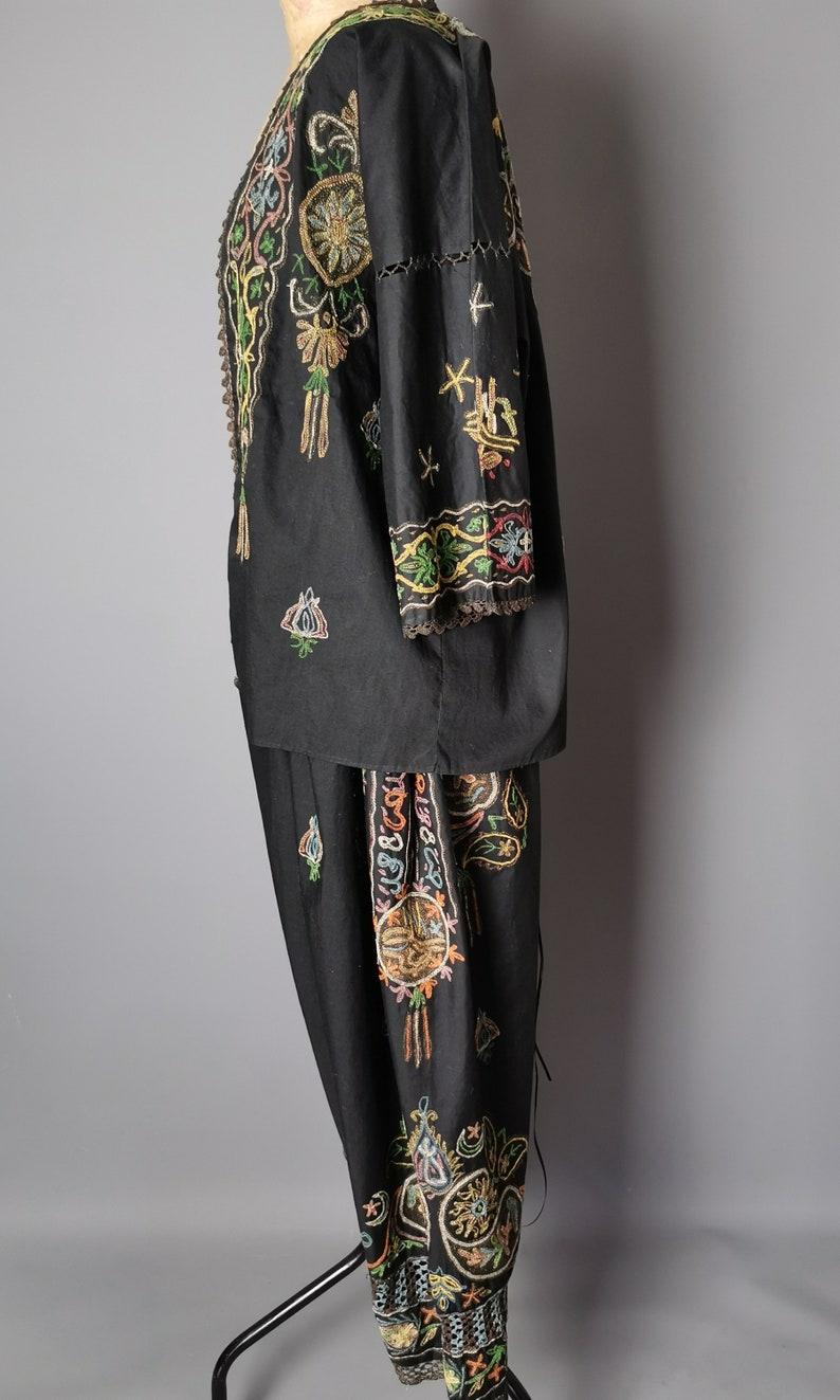 Women's or Men's Antique South East Asian embroidered suit, four piece  For Sale