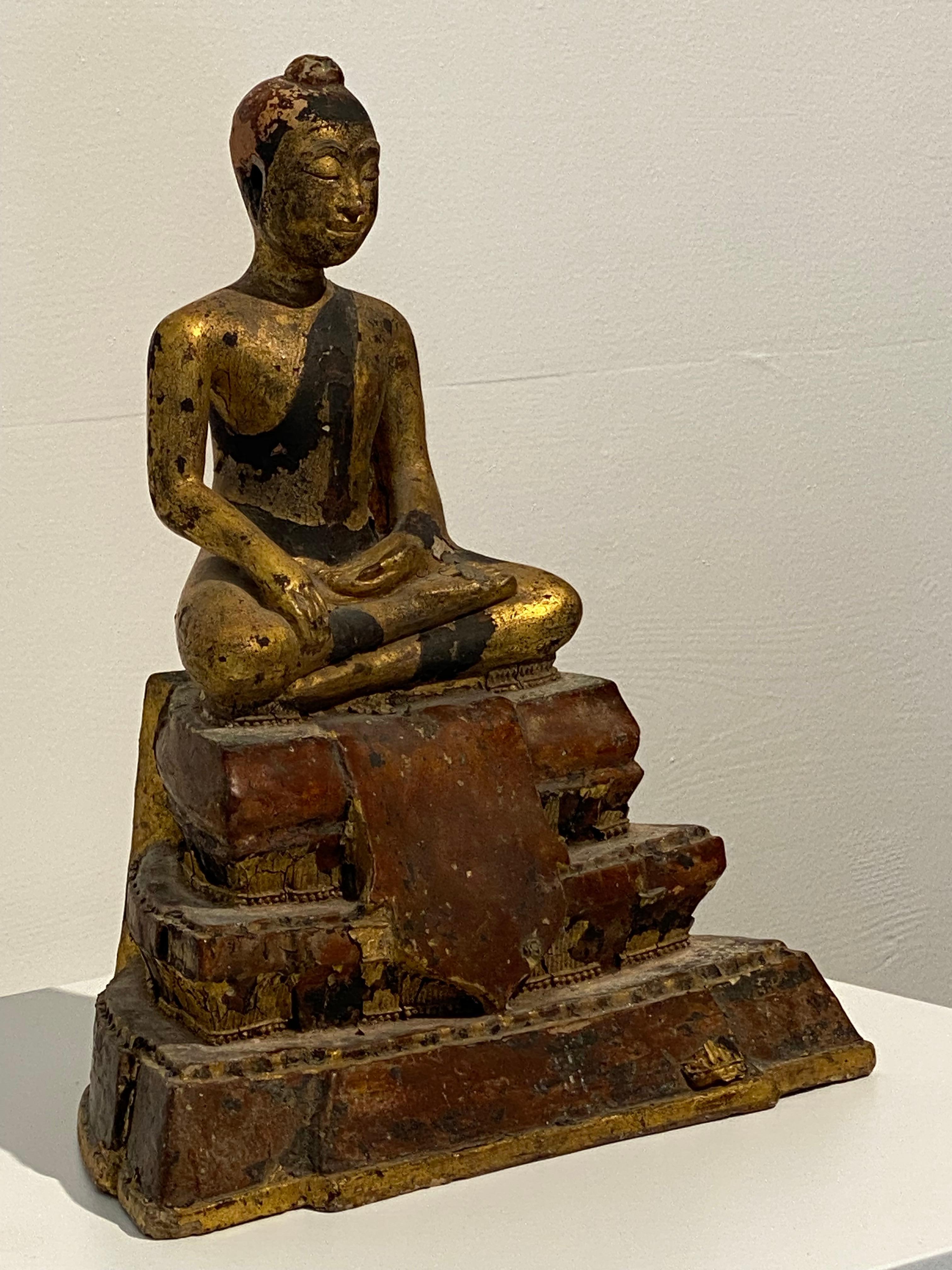 18th Century and Earlier Antique South East Asian Sculpture Of Buddha For Sale